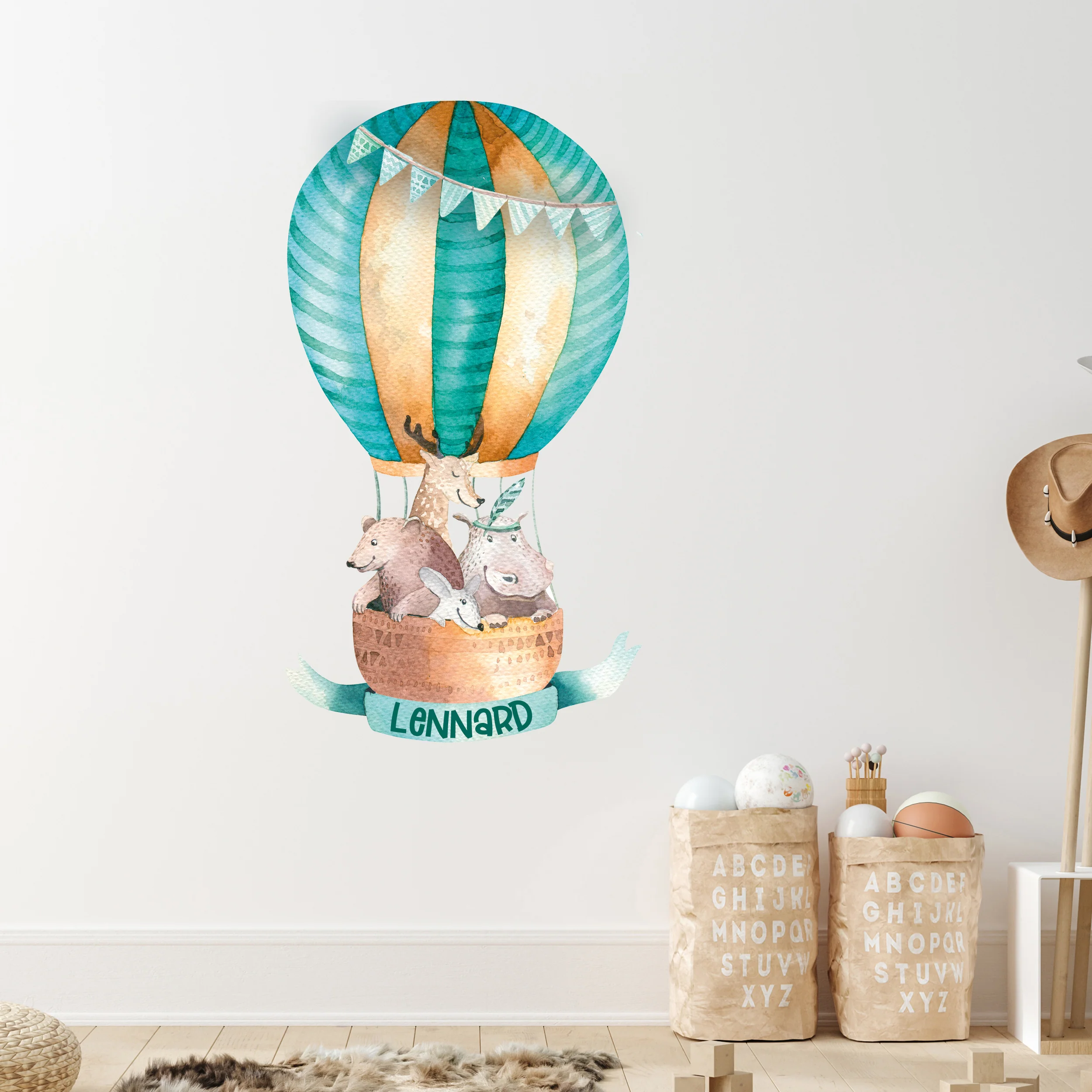 Wandtattoo Heißluftballon mit Namen - Image 3