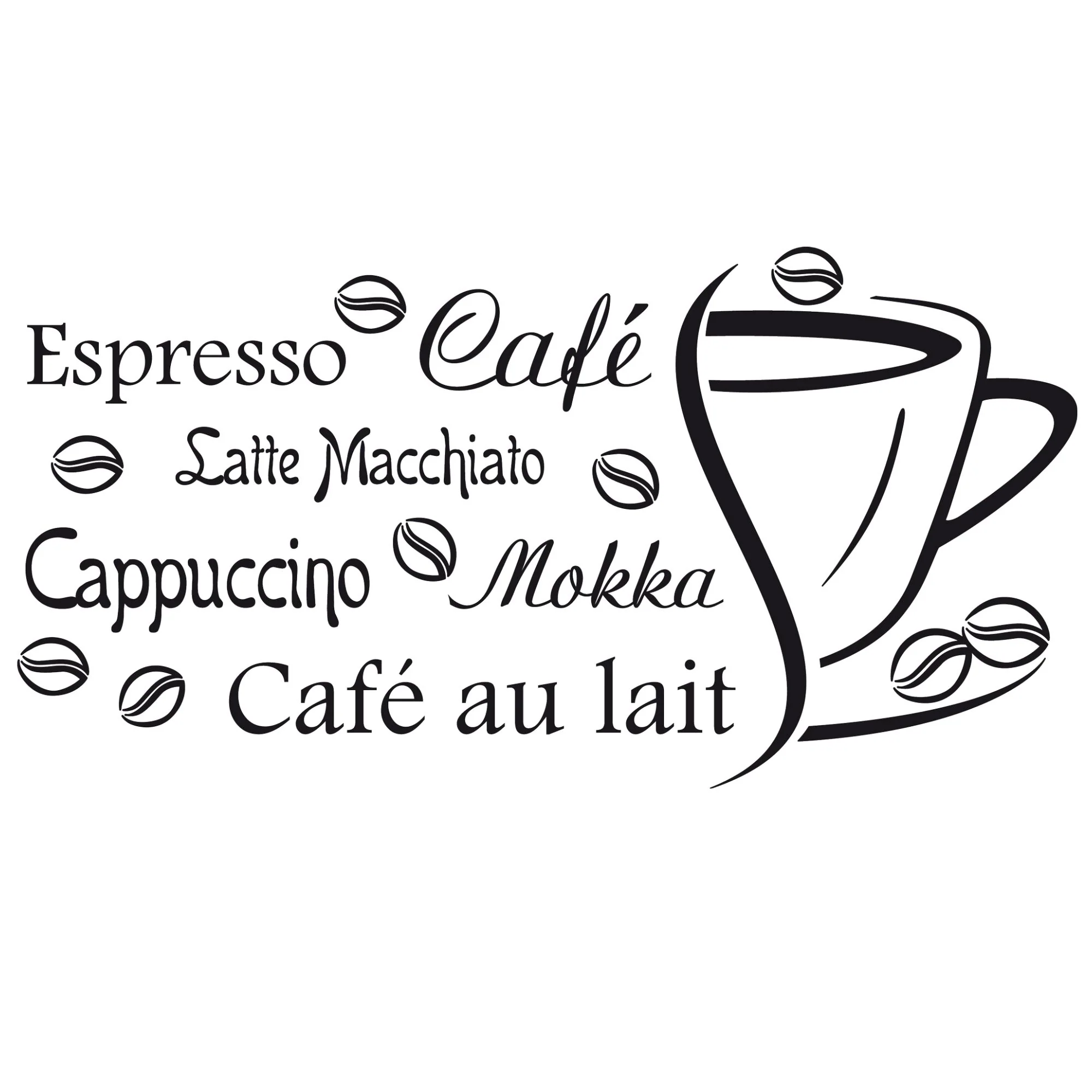 Wandtattoo Kaffee Wörter - Image 2