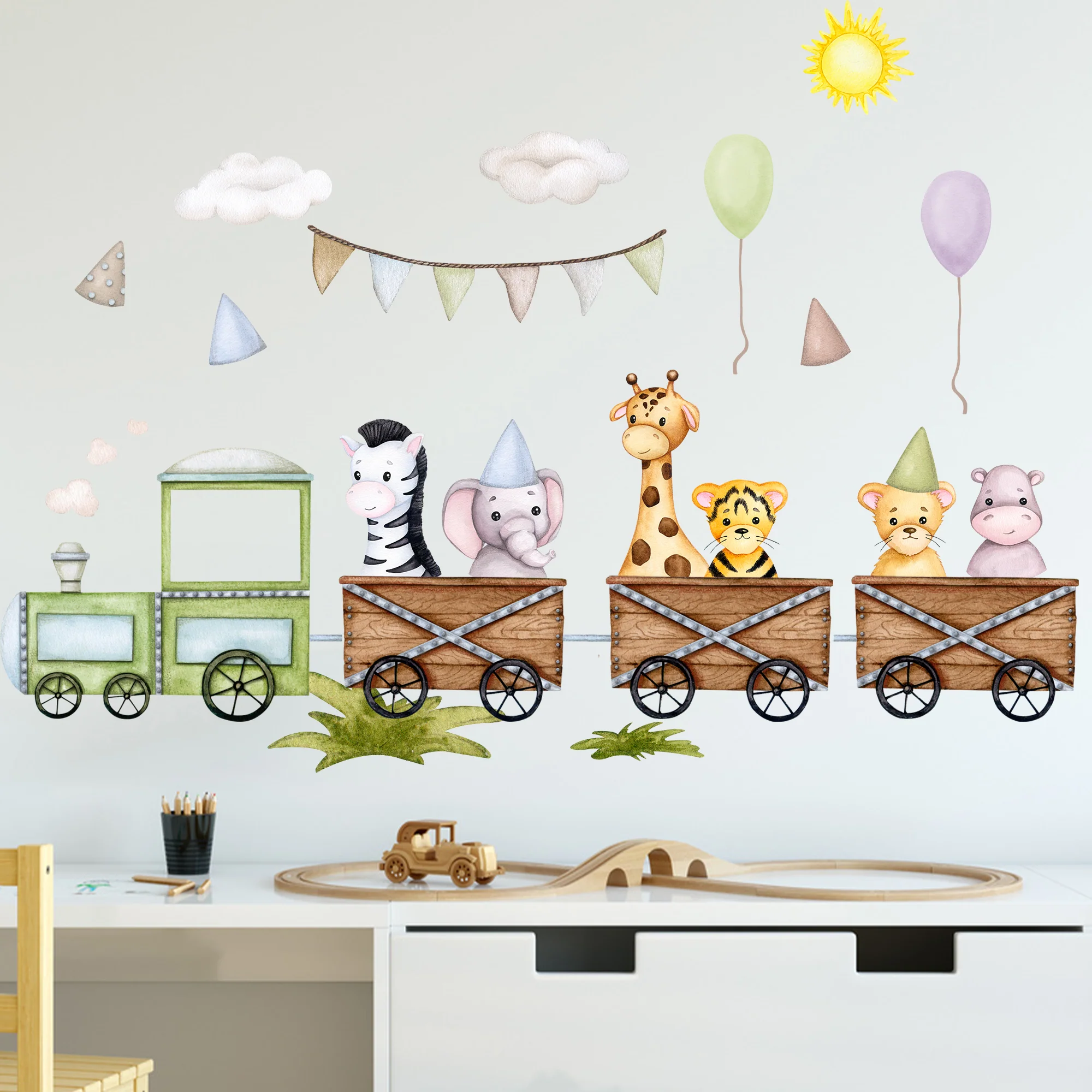 Wandtattoo Kinderzimmer - Bunte Tierfreunde Set - Image 3