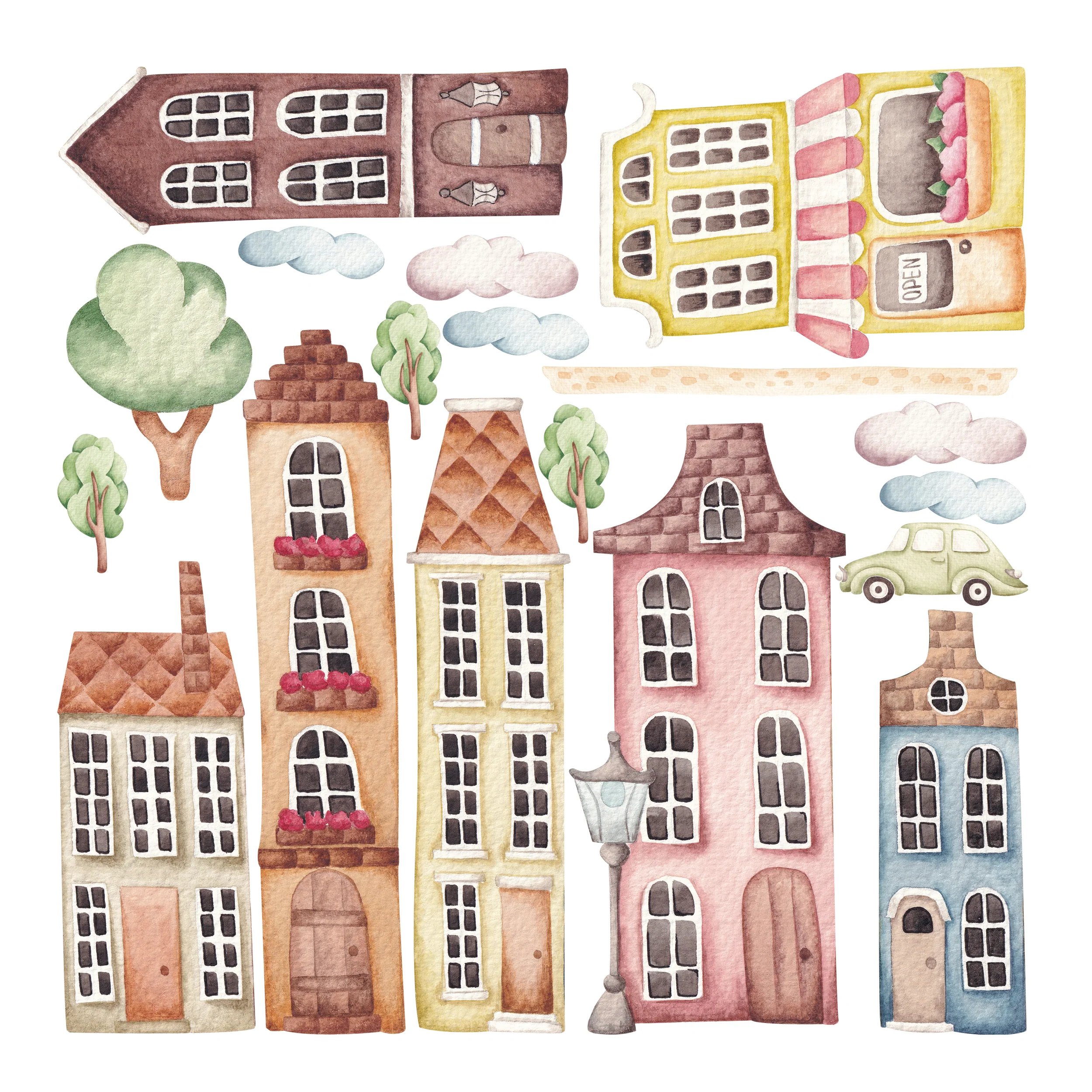 Wandtattoo Kinderzimmer mit bunten Häusern - Image 2
