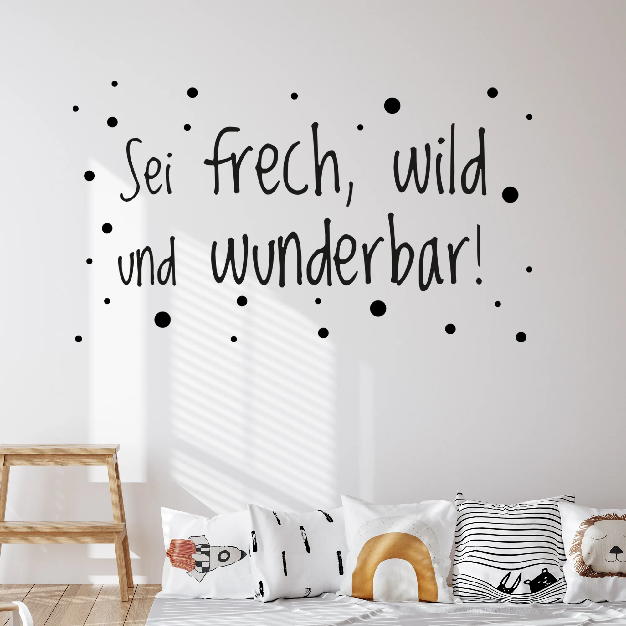 Wandtattoo Kinderzimmer „Sei frech, wild und wunderbar!“ - Image 3