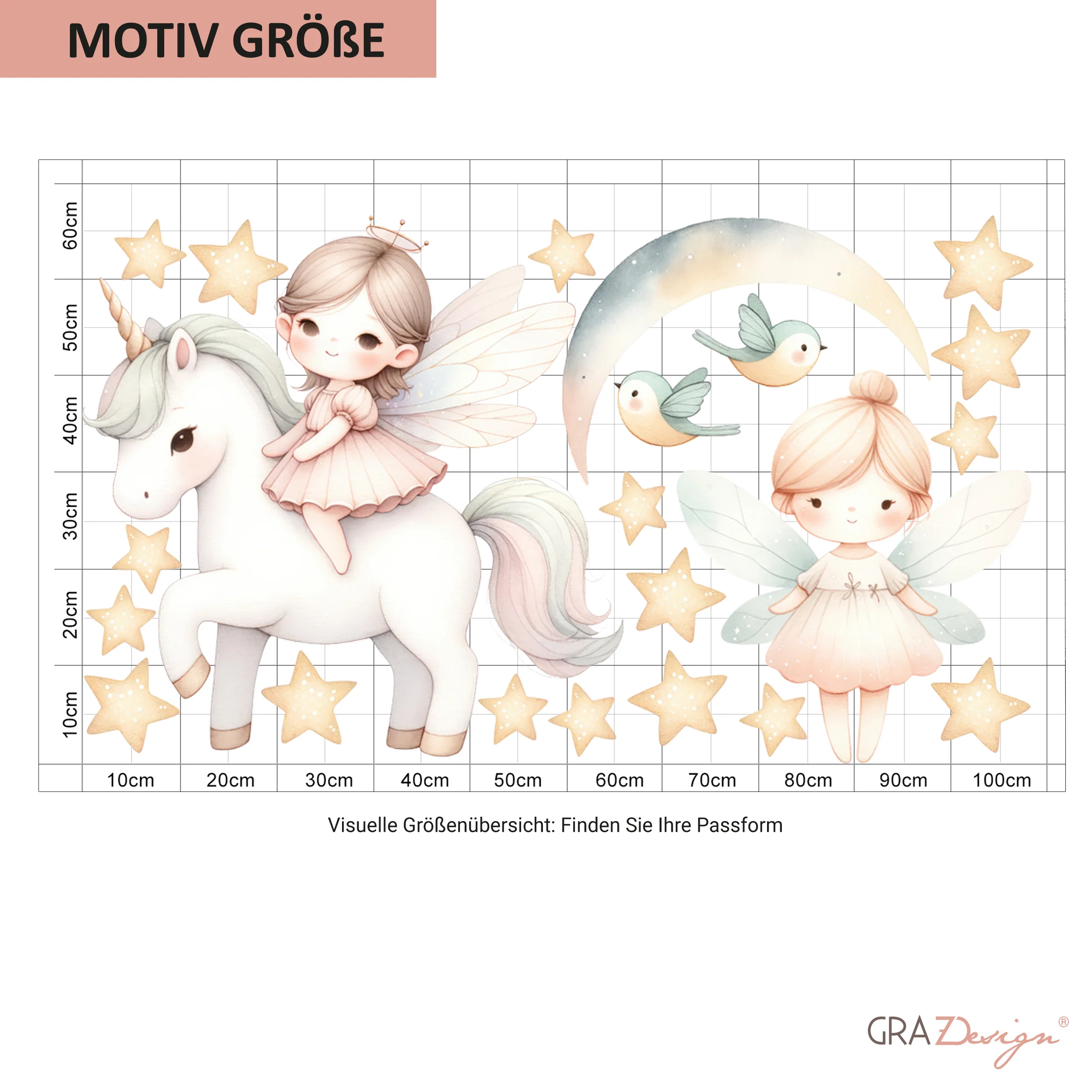Wandtattoo Mädchen Einhorn und Feen - Image 3