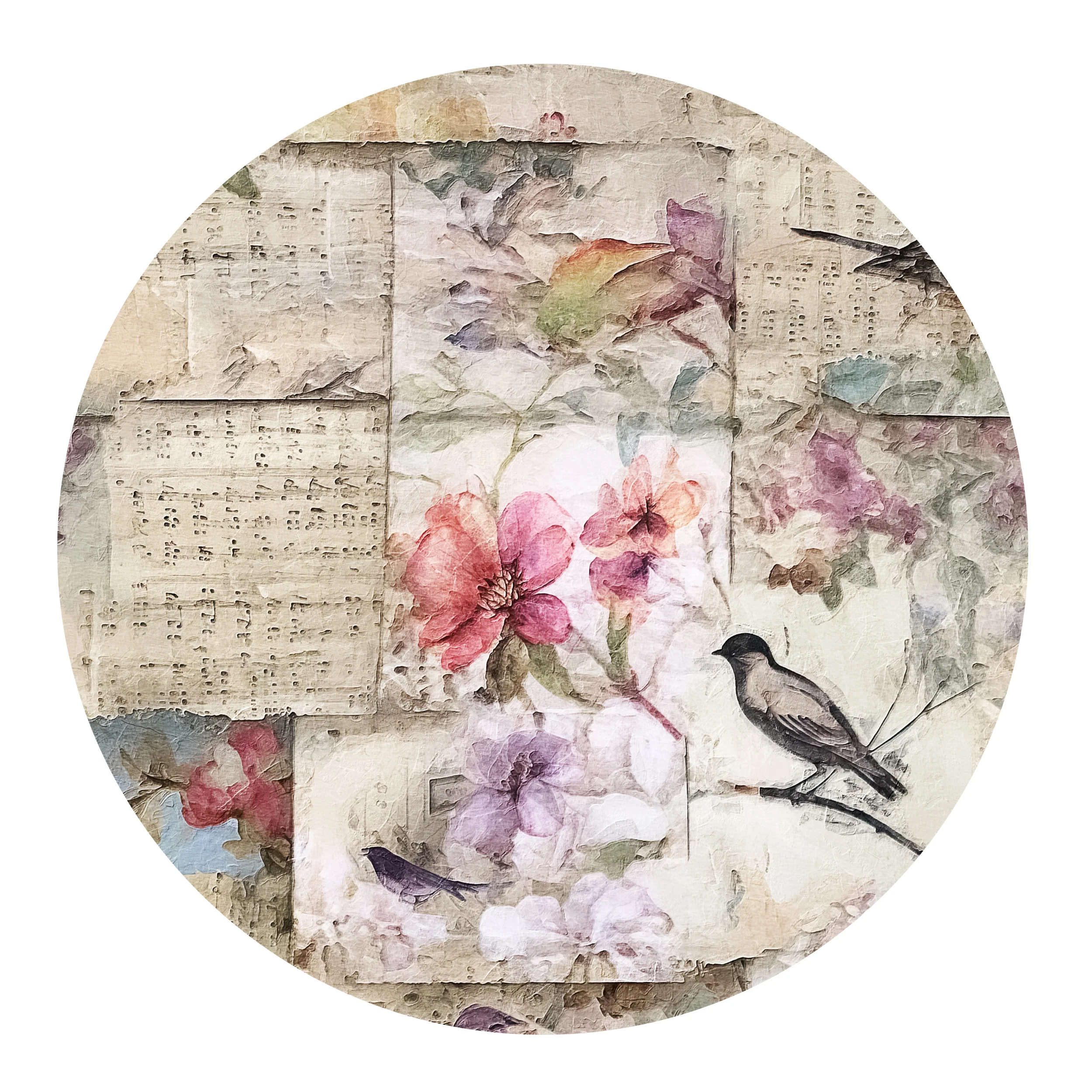 Wandtattoo mit Blumen und Vogel - Image 2