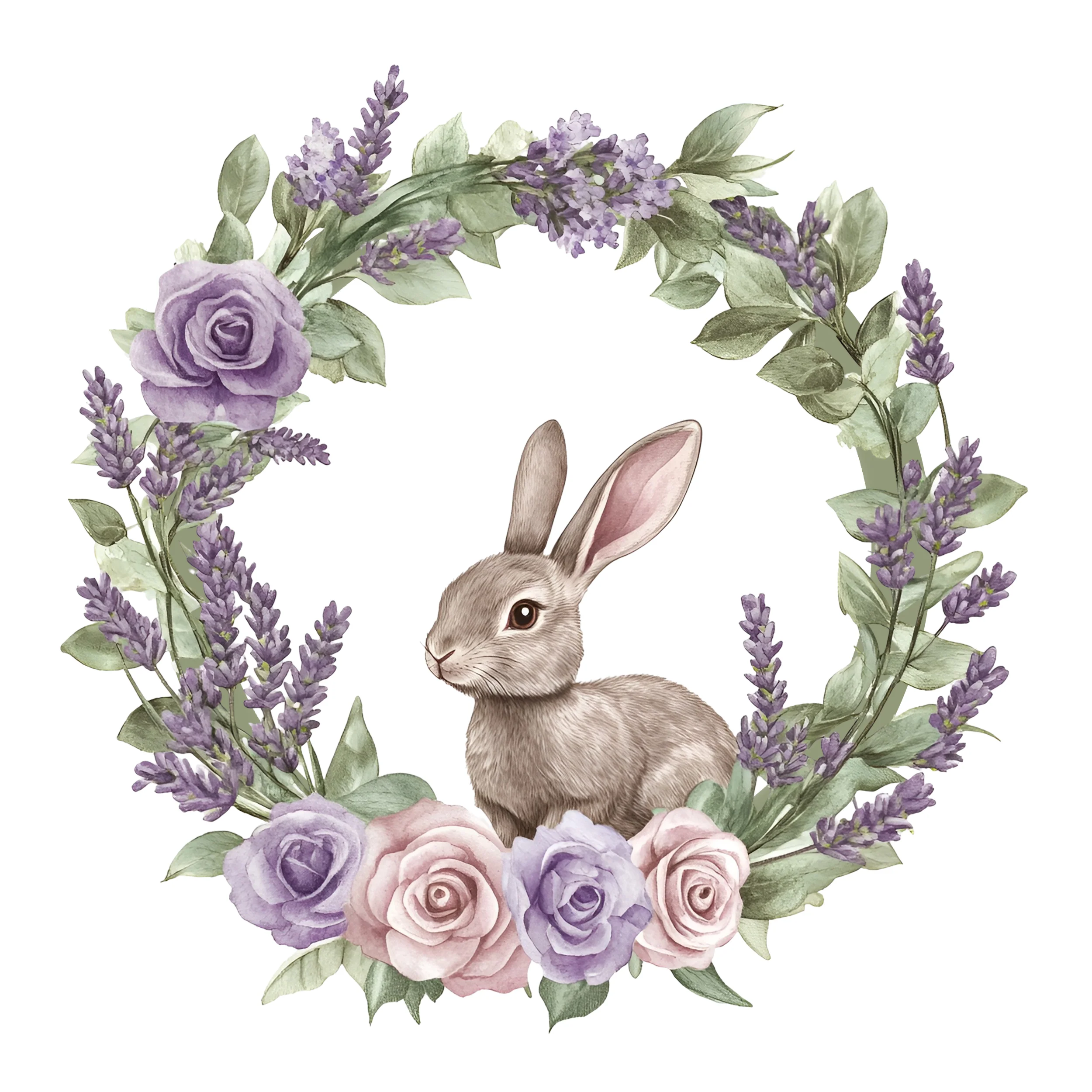 Wandtattoo Ostern mit Hase und Blumen - Image 2