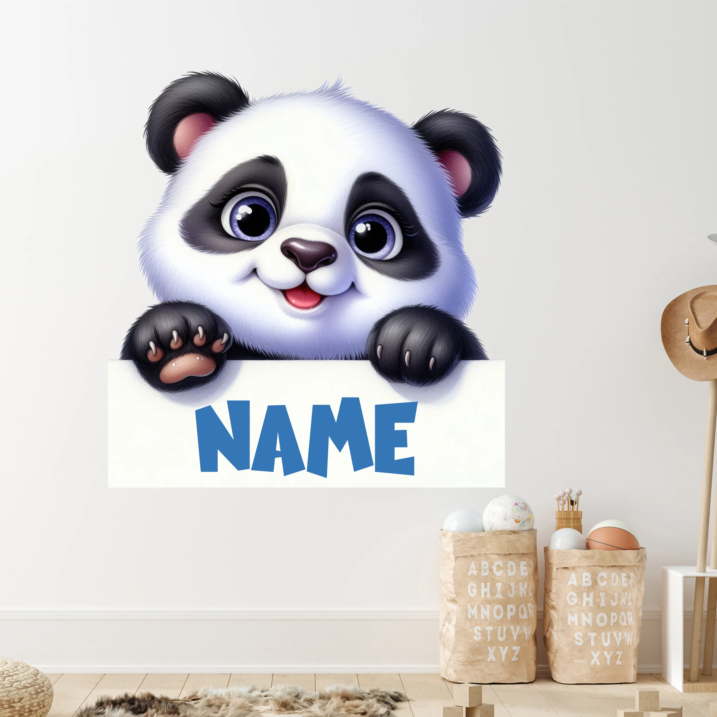 Wandtattoo Panda mit Name
