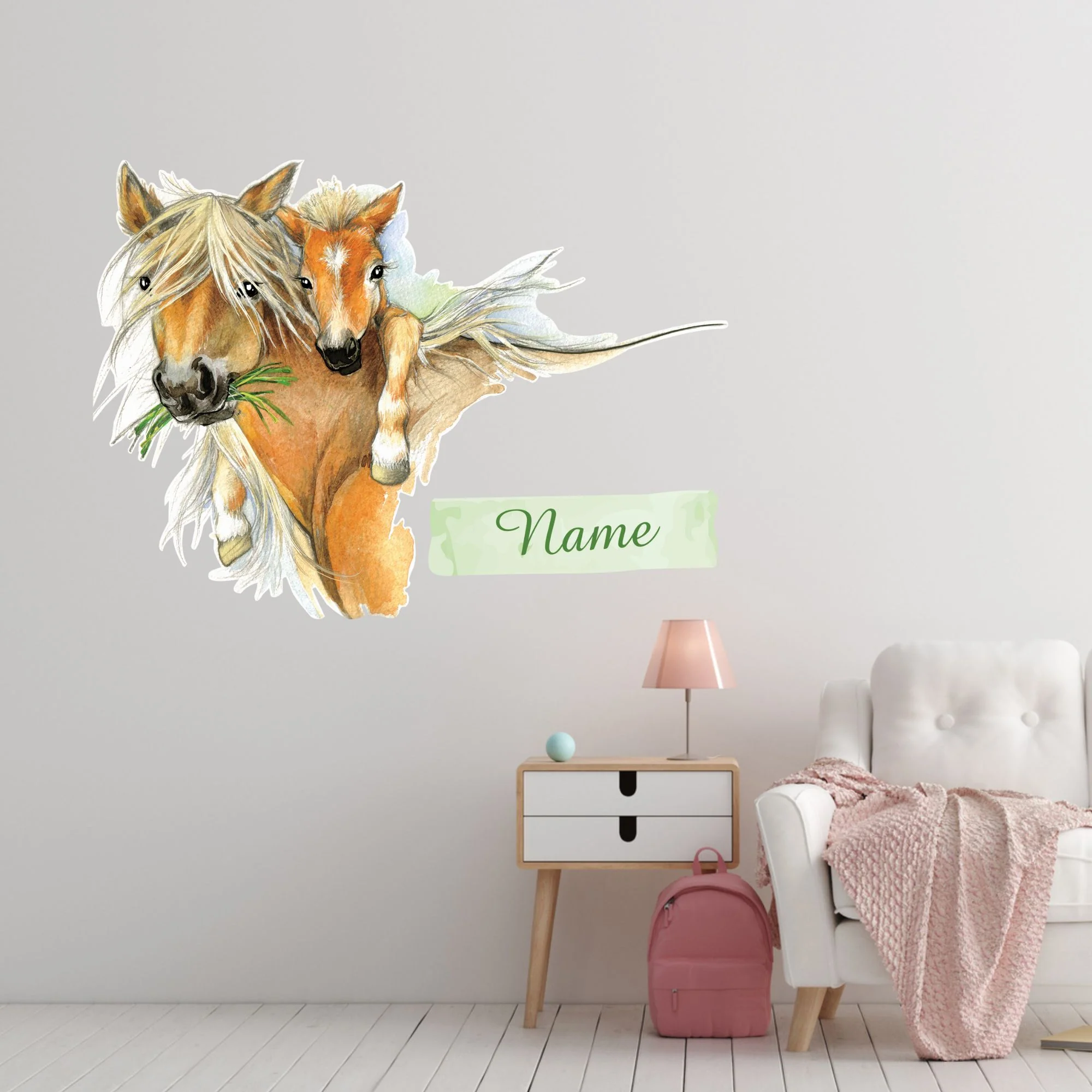 Wandtattoo Pferd mit Fohlen