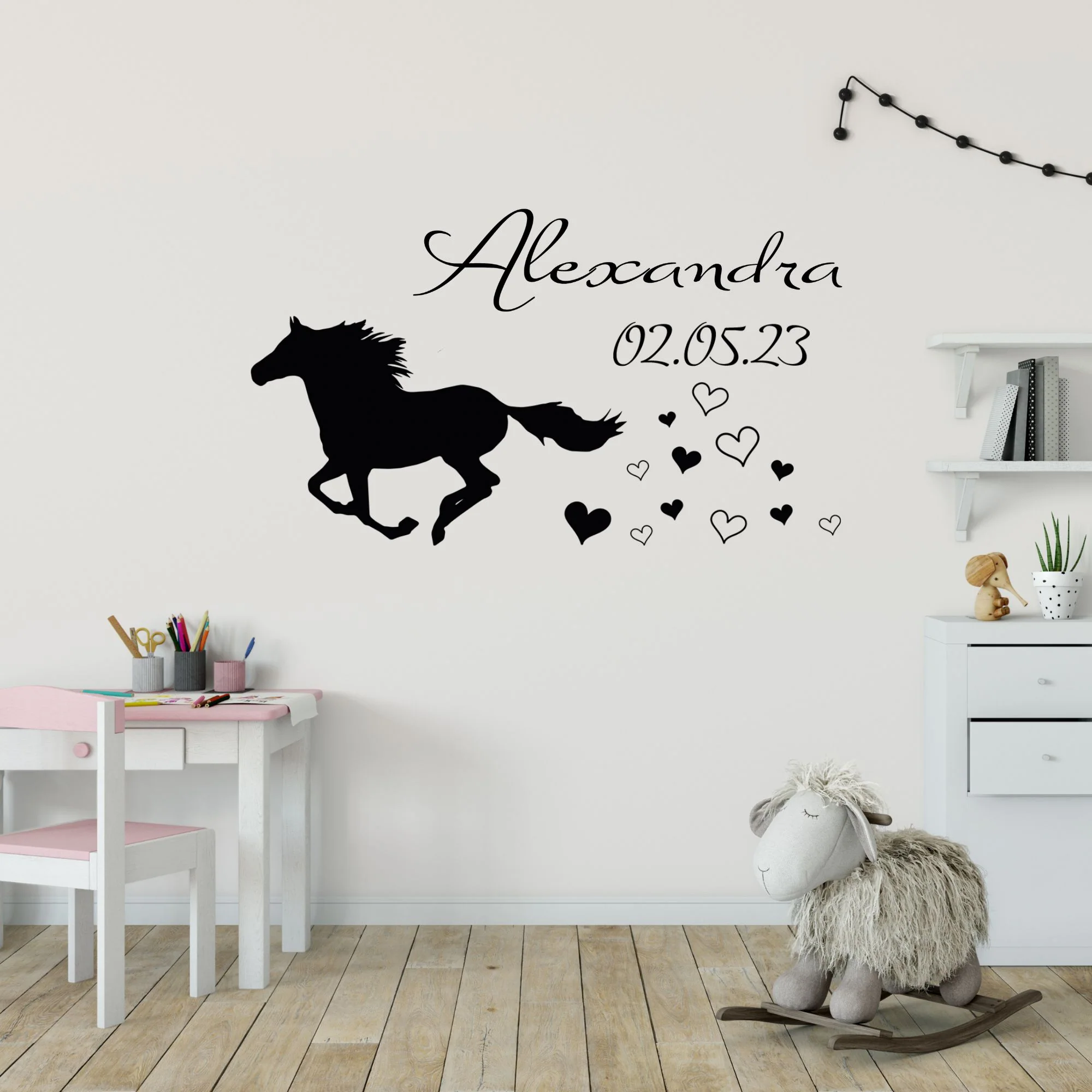 Personalisiertes Wandtattoo Pferd mit Name & Datum - Image 3