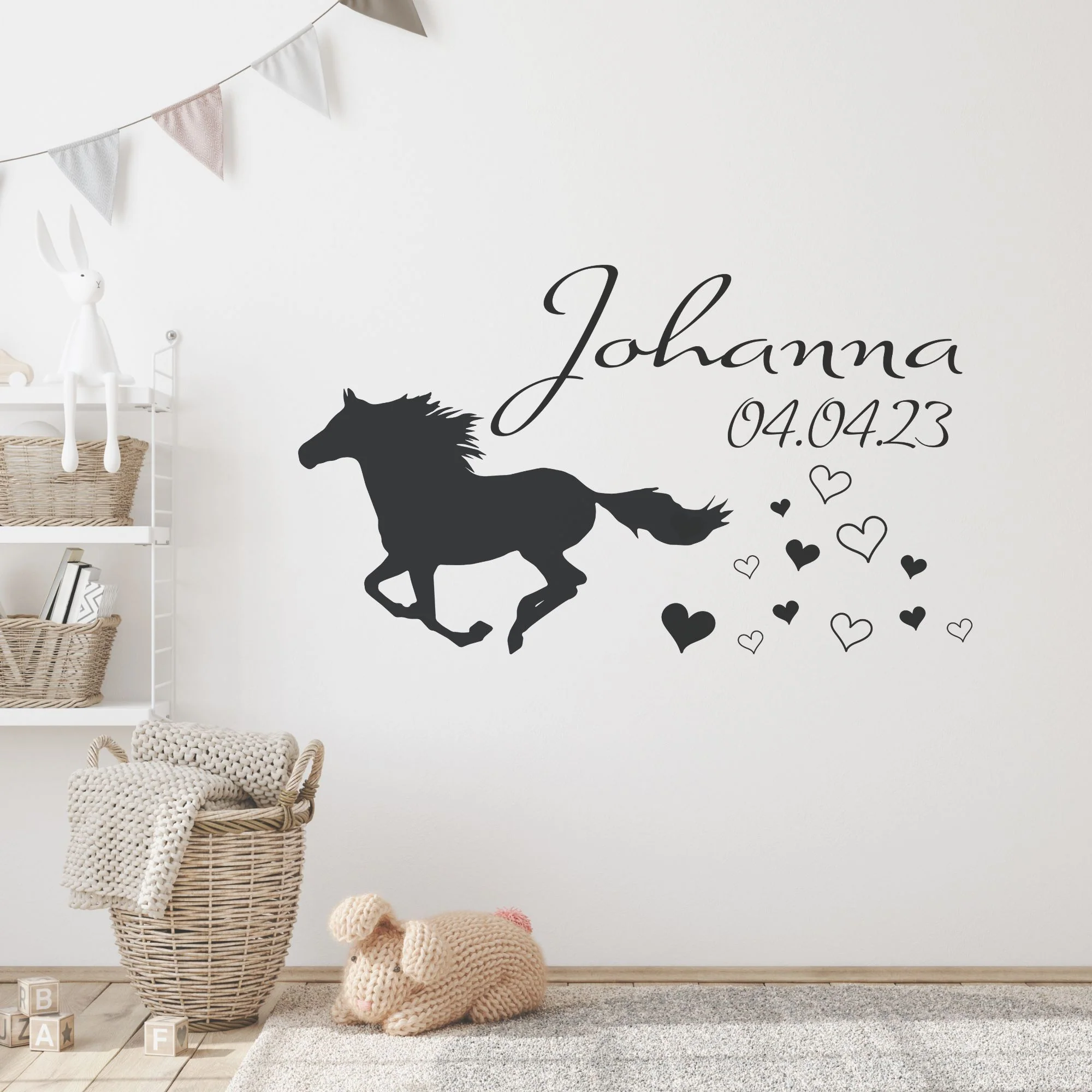 Personalisiertes Wandtattoo Pferd mit Name & Datum - Image 4