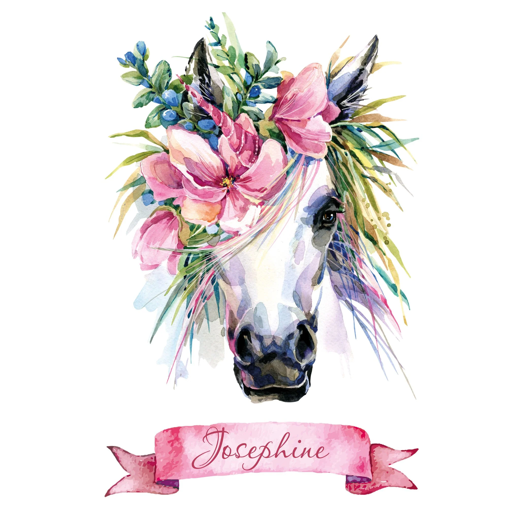 Wandtattoo Einhorn mit Blumen - Image 2