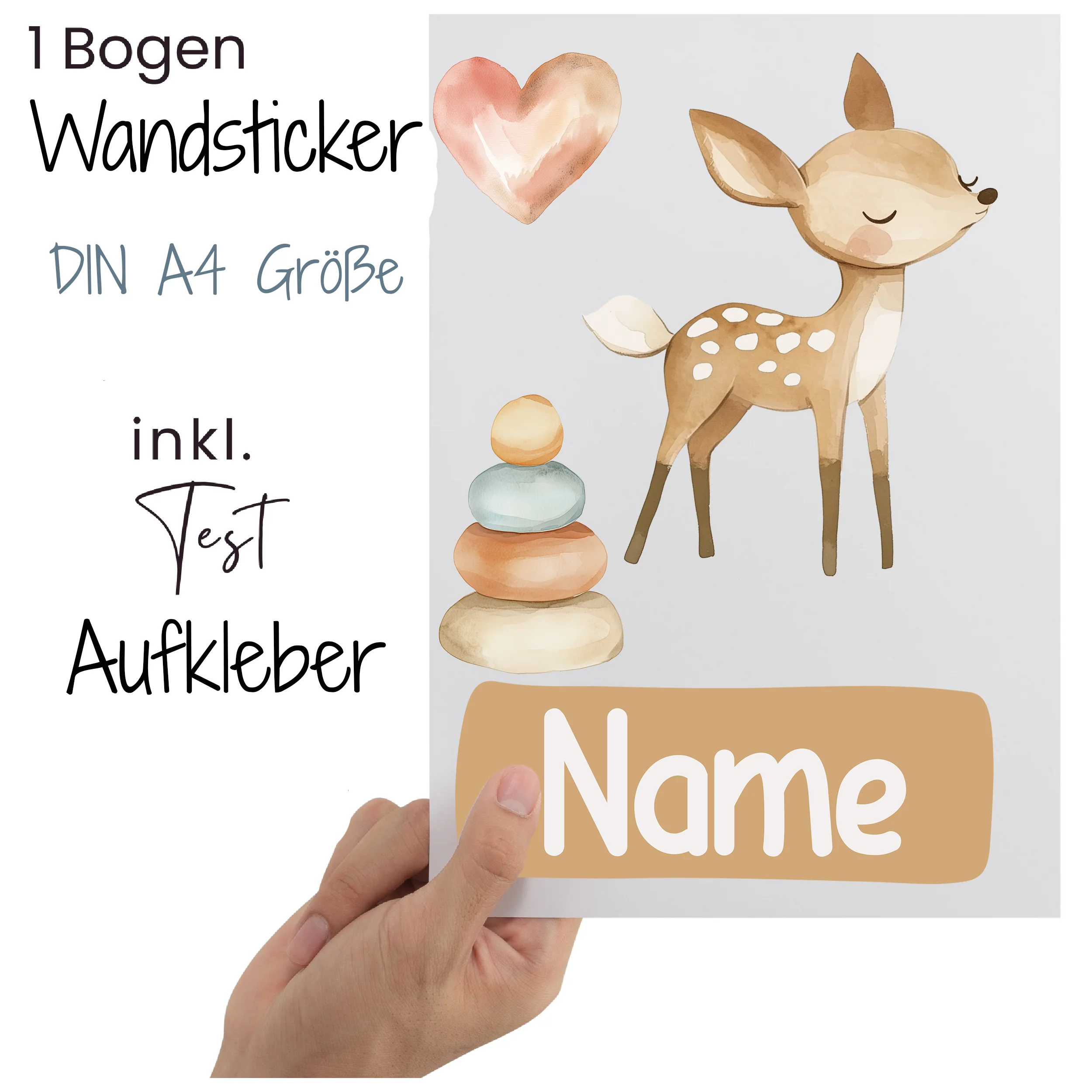 Wandtattoo Reh mit Herz - Image 2