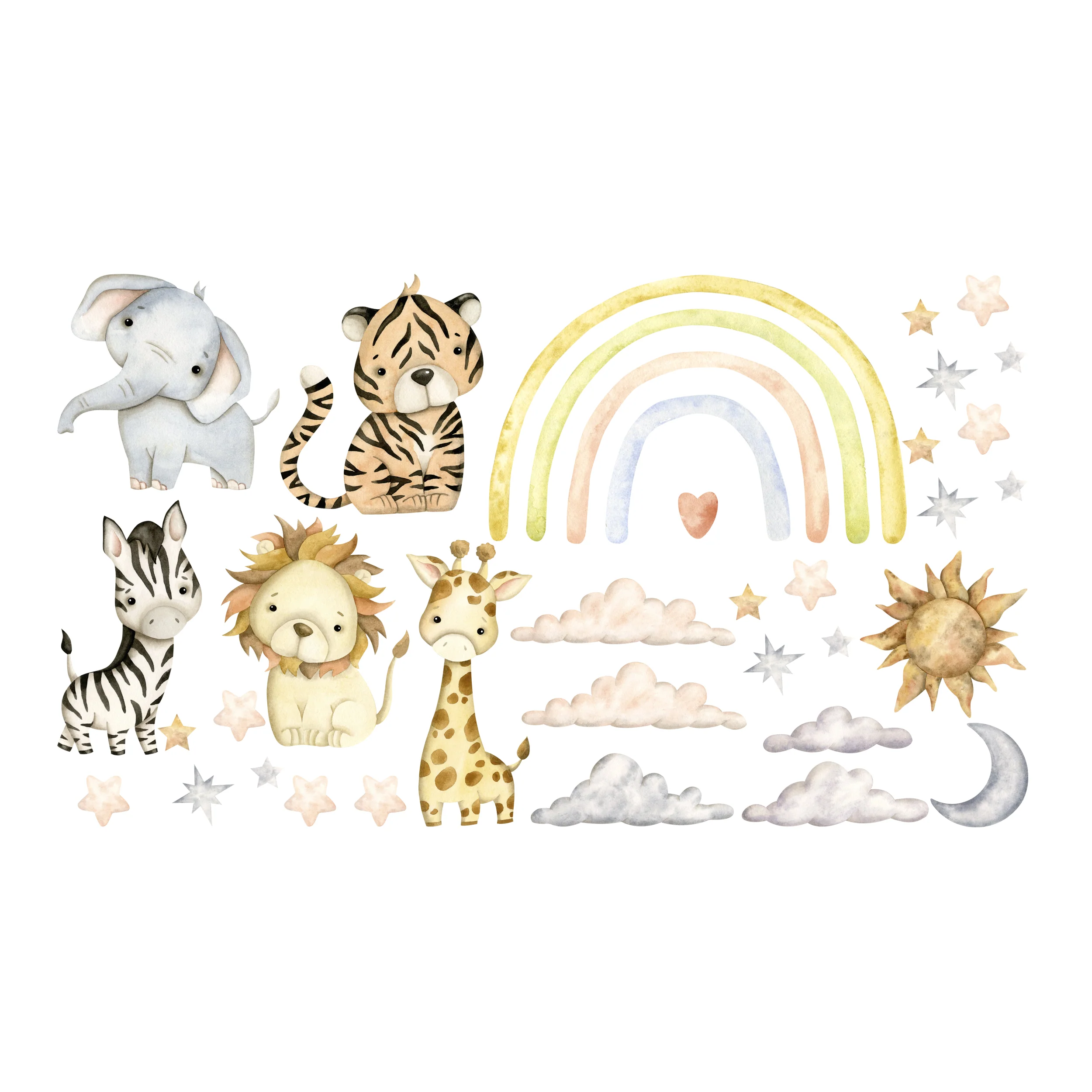Wandtattoo Tiere mit Regenbogen - Image 2