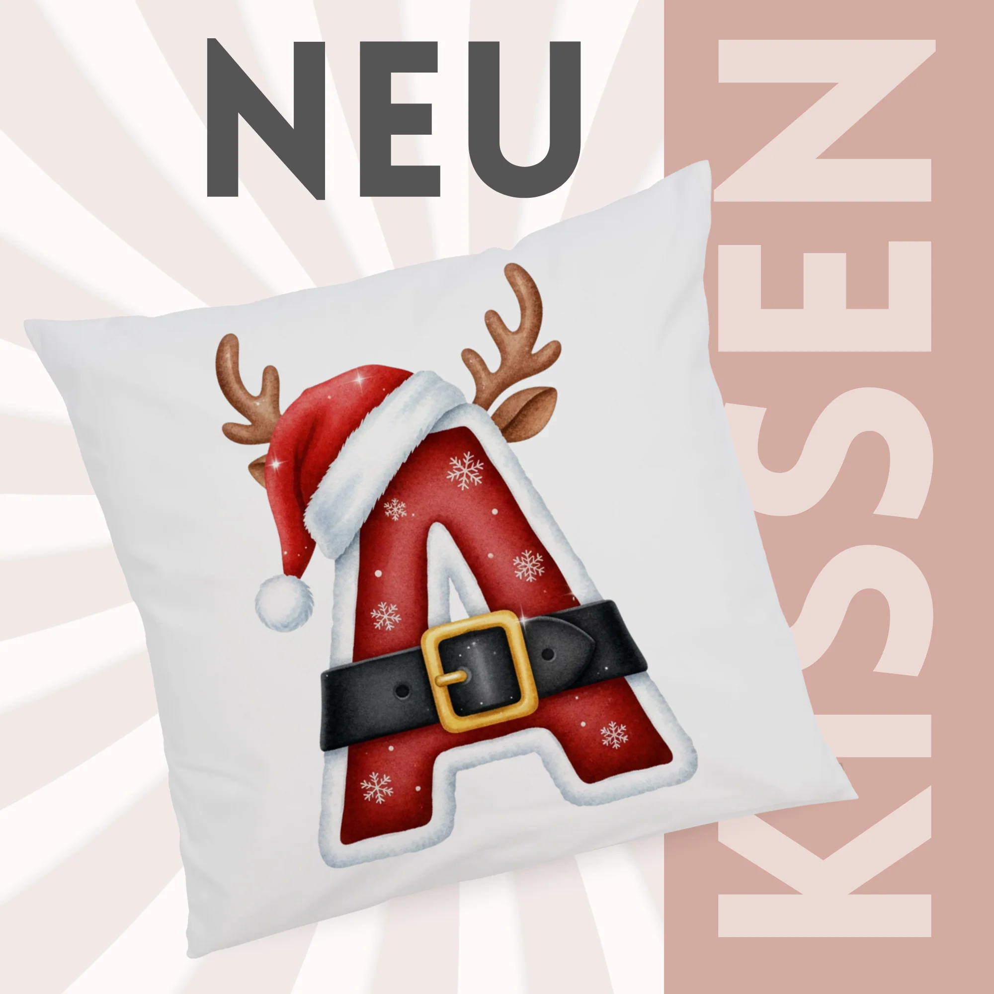 Weihnachts Kissenbezug Buchstabe A - Image 3