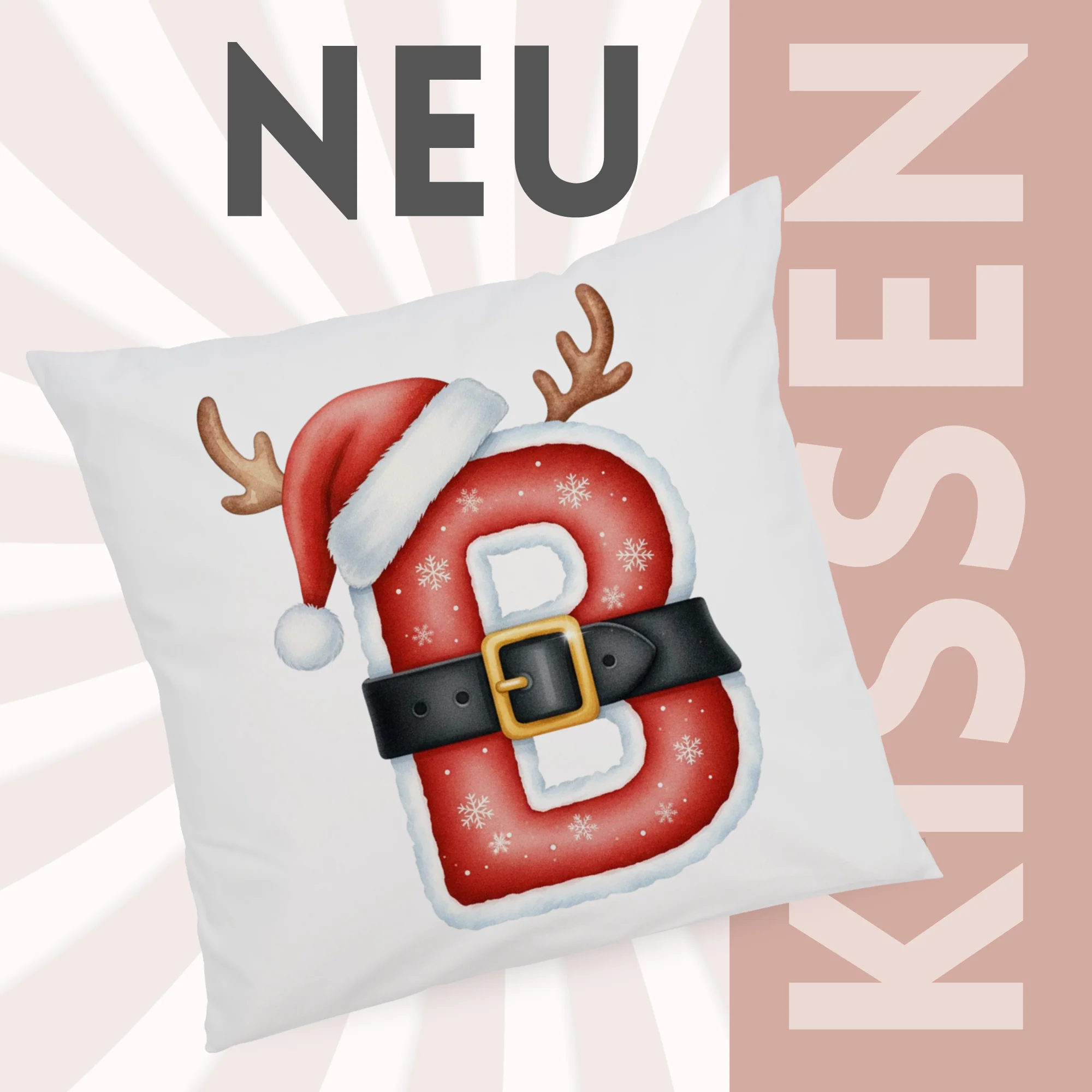 Weihnachts Kissenbezug Buchstabe B - Image 3
