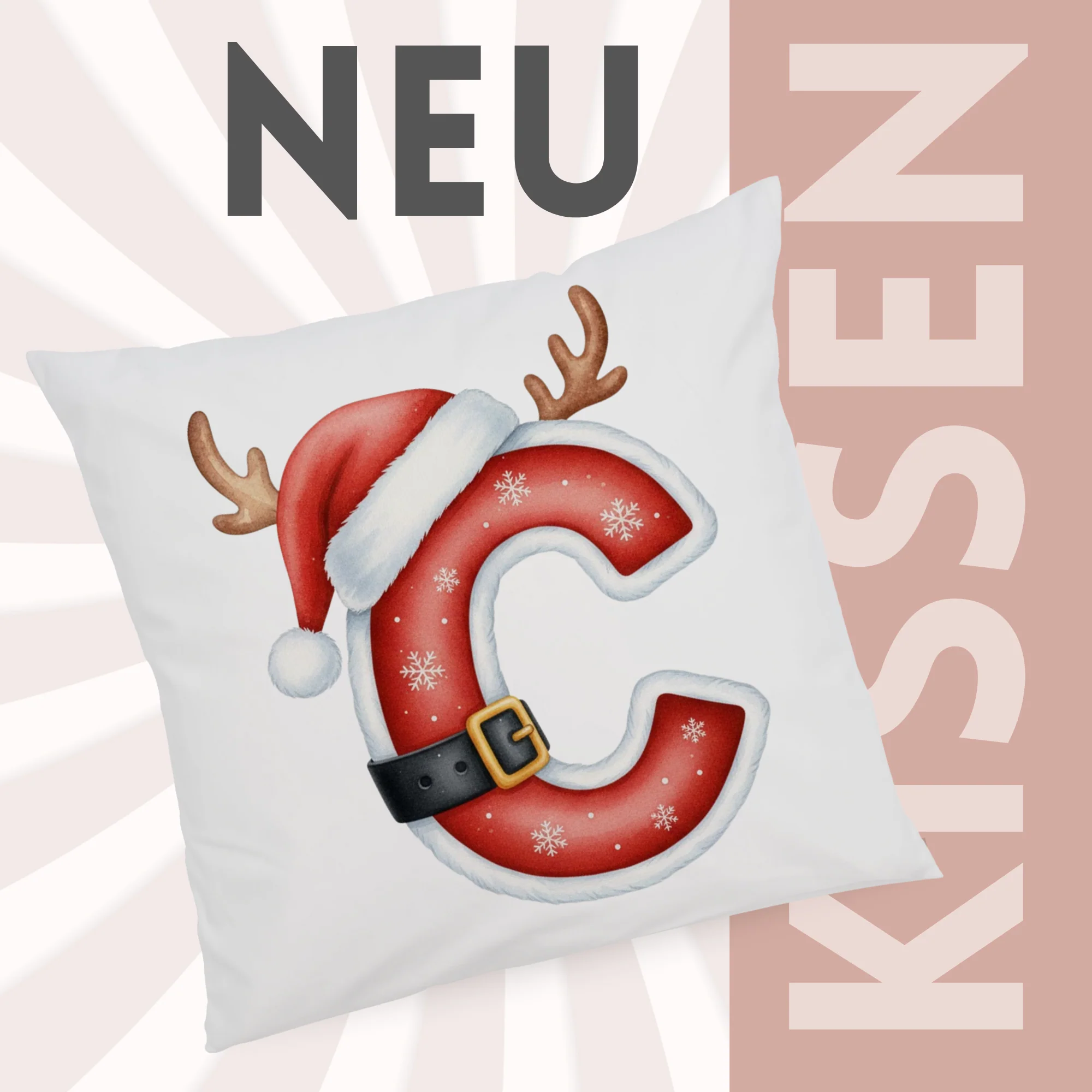 Weihnachts Kissenbezug Buchstabe C - Image 3