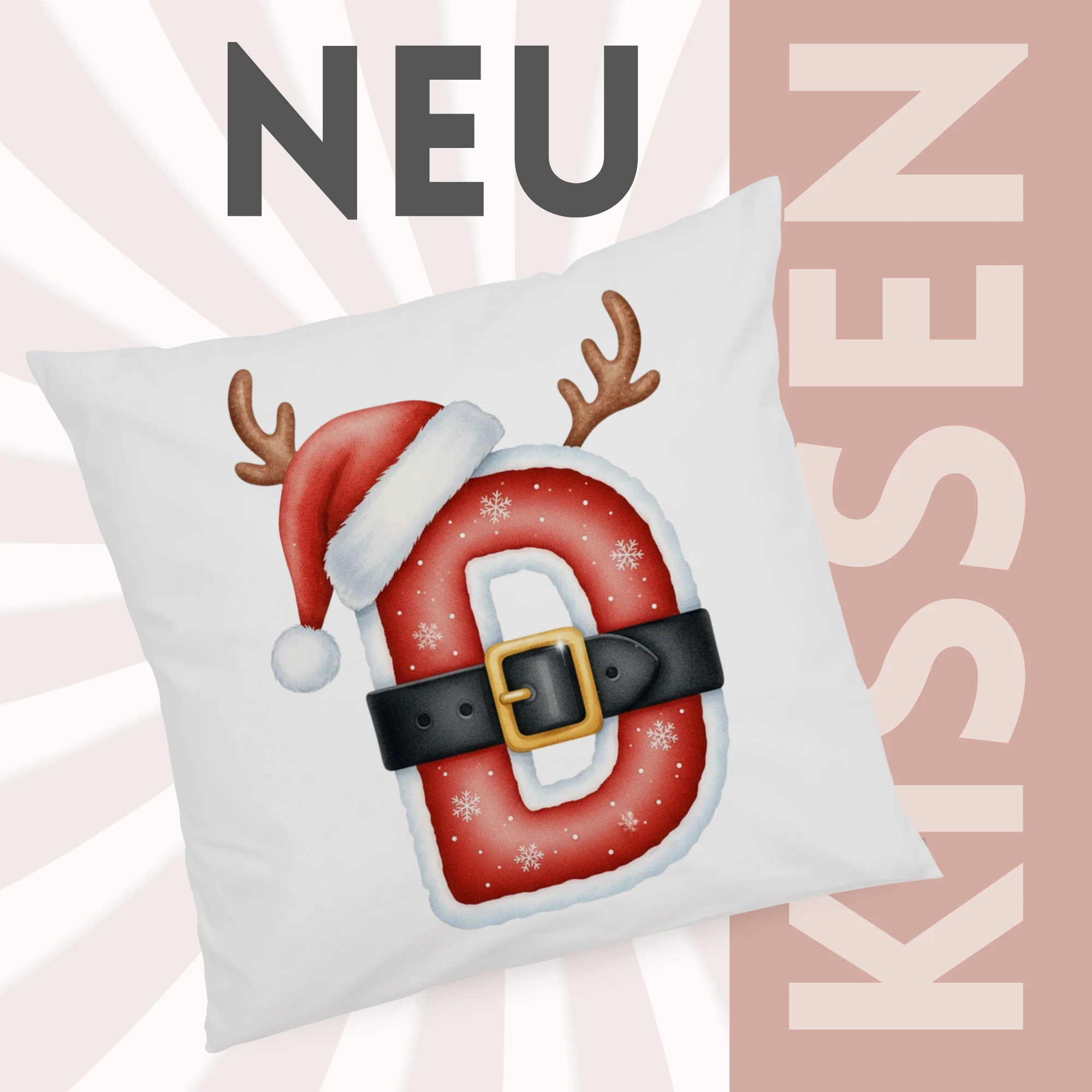 Weihnachts Kissenbezug Buchstabe D - Image 3