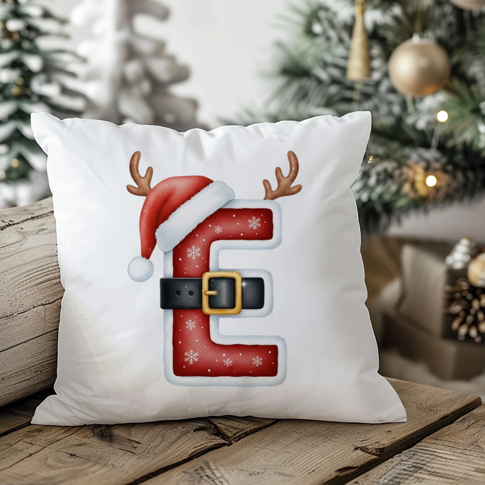 Weihnachts Kissenbezug Buchstabe E - Image 2