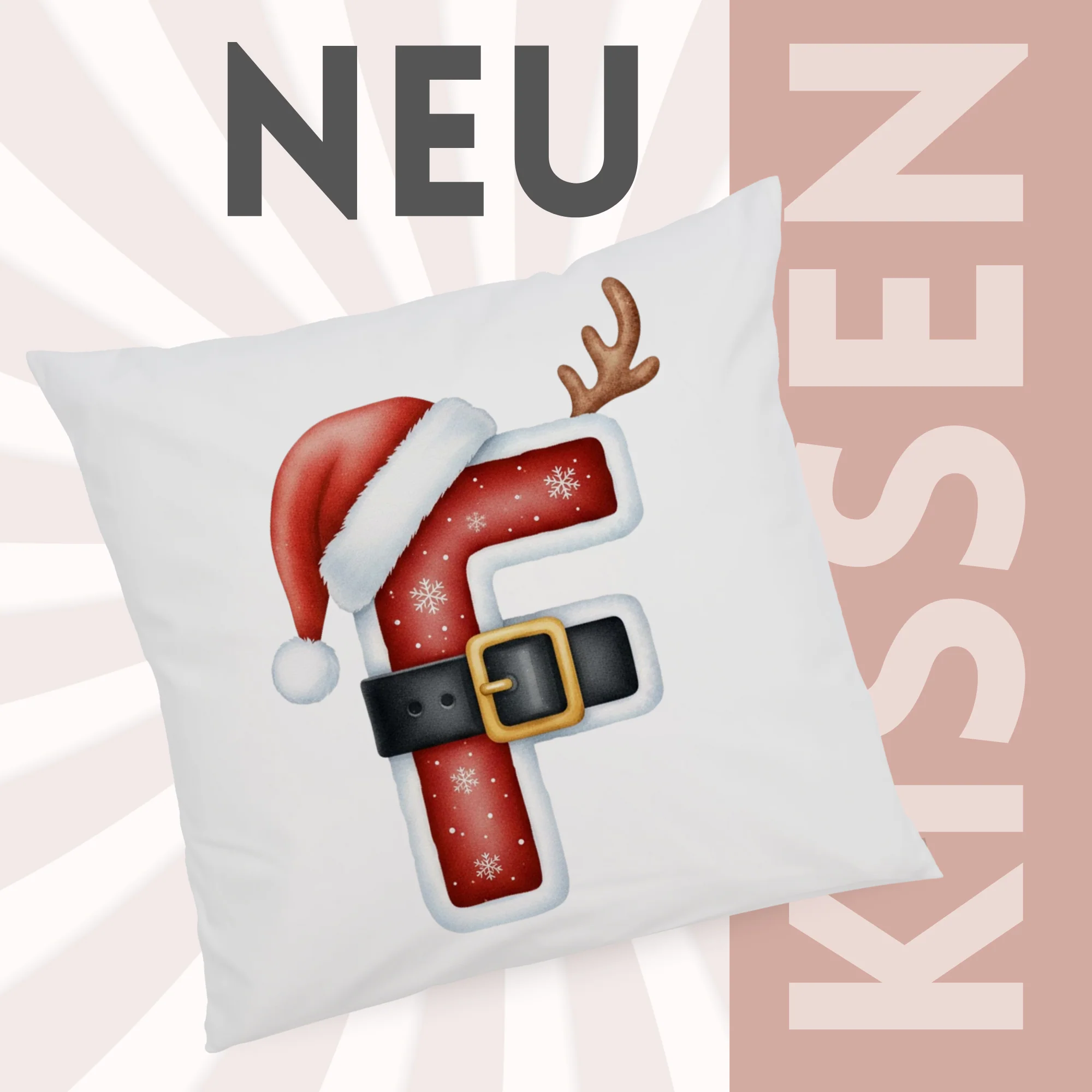 Weihnachts Kissenbezug Buchstabe F - Image 3