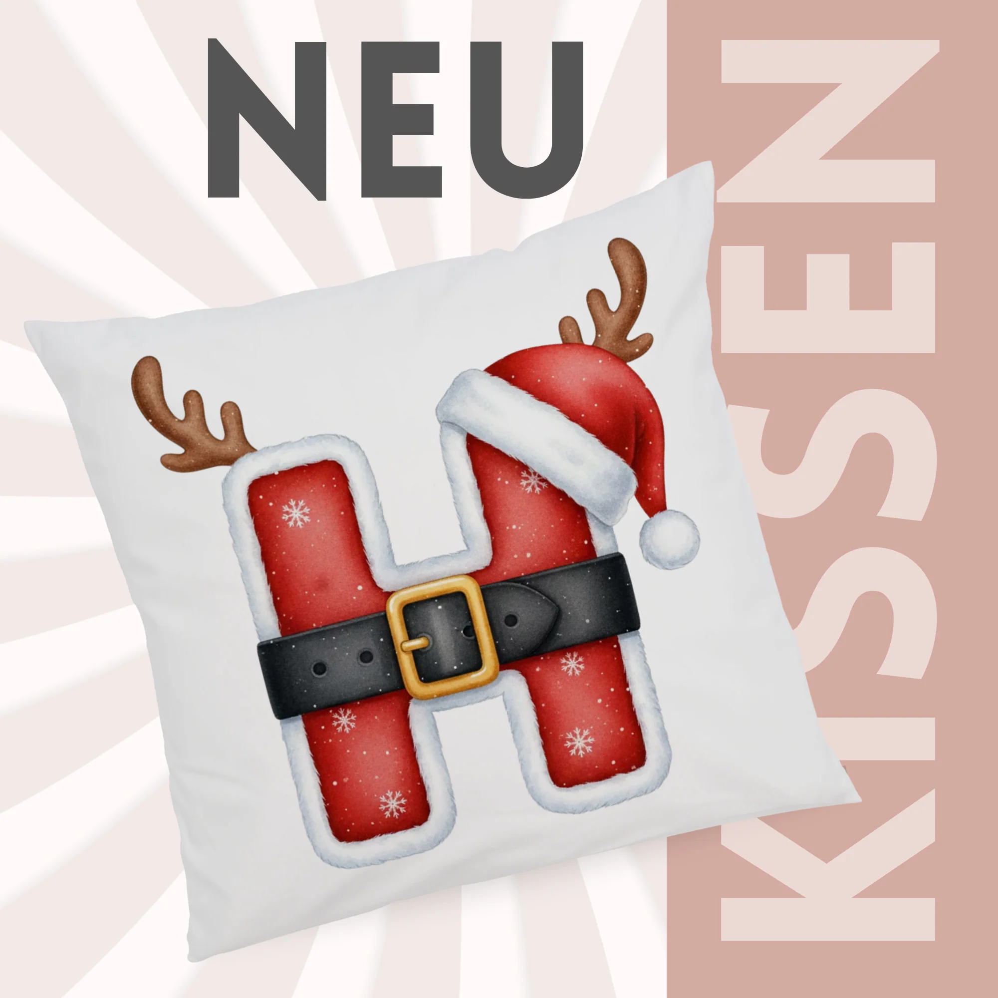 Weihnachts Kissenbezug Buchstabe H - Image 3