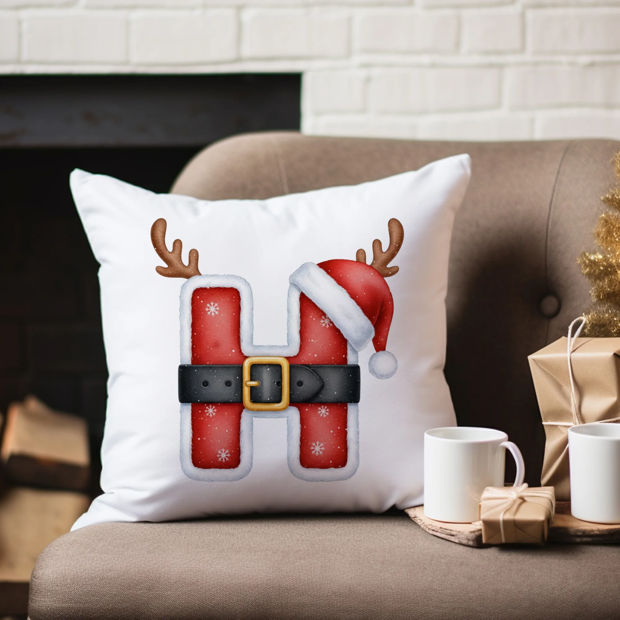 Weihnachts Kissenbezug Buchstabe H - Image 4
