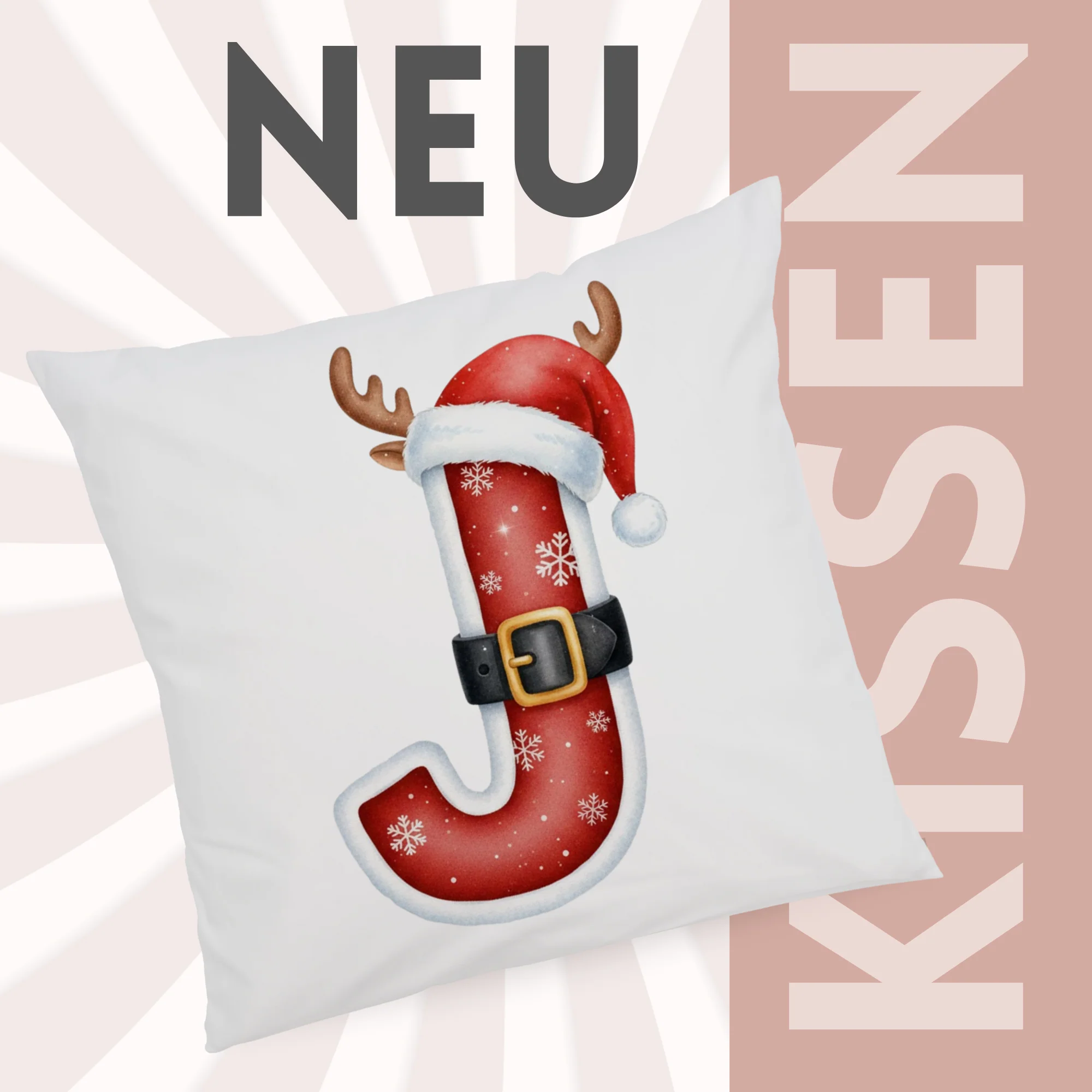 Weihnachts Kissenbezug Buchstabe J - Image 3