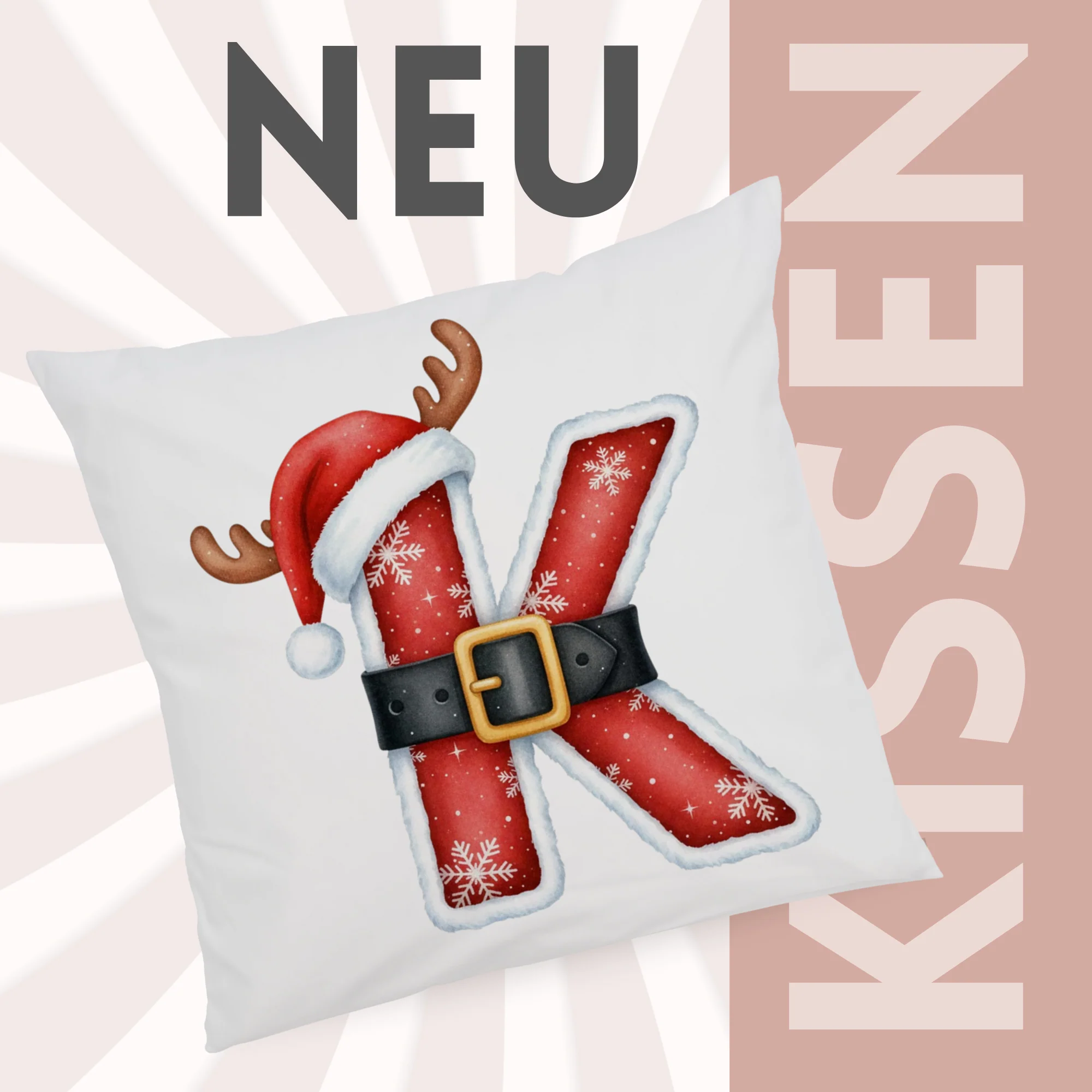 Weihnachts Kissenbezug Buchstabe K - Image 3