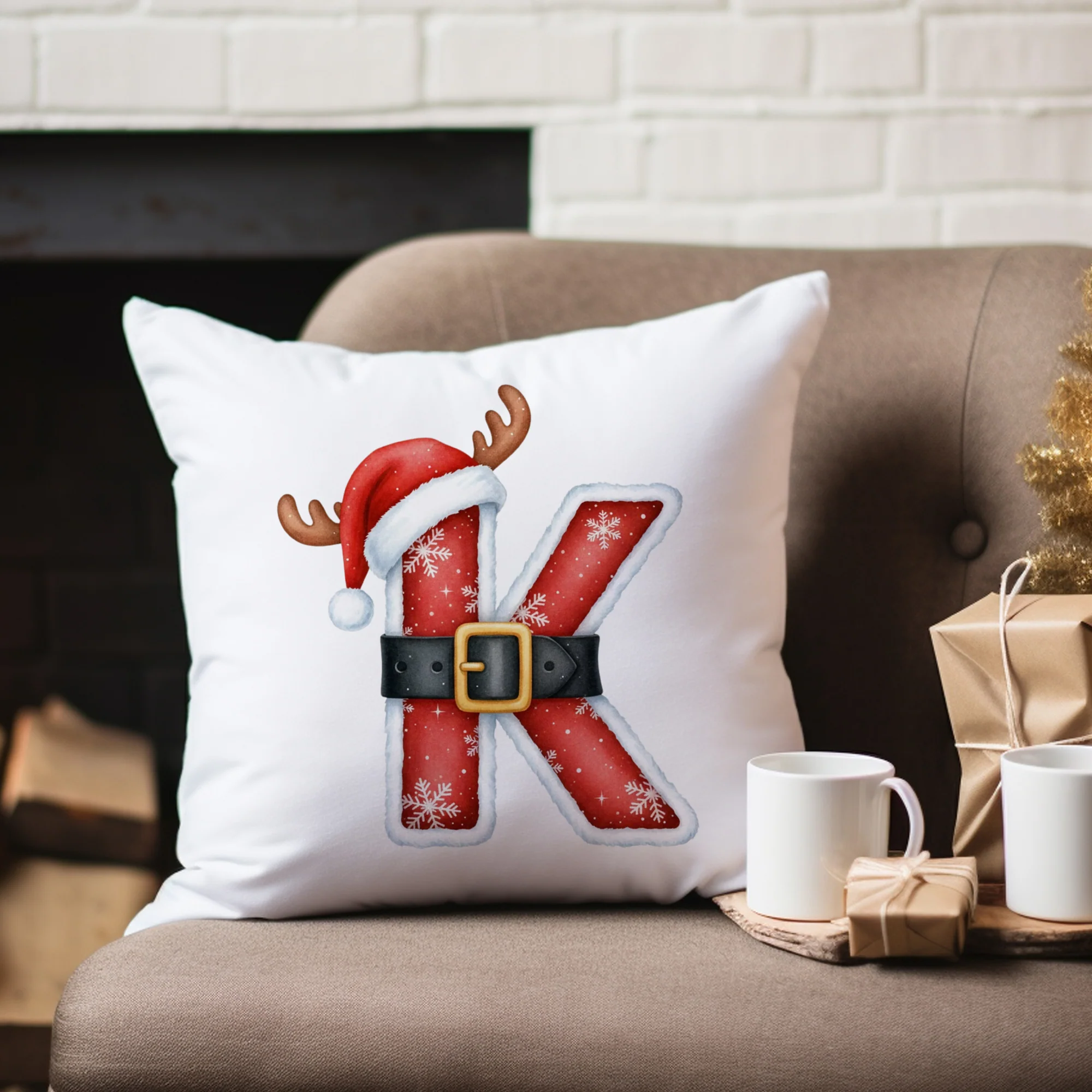Weihnachts Kissenbezug Buchstabe K - Image 4