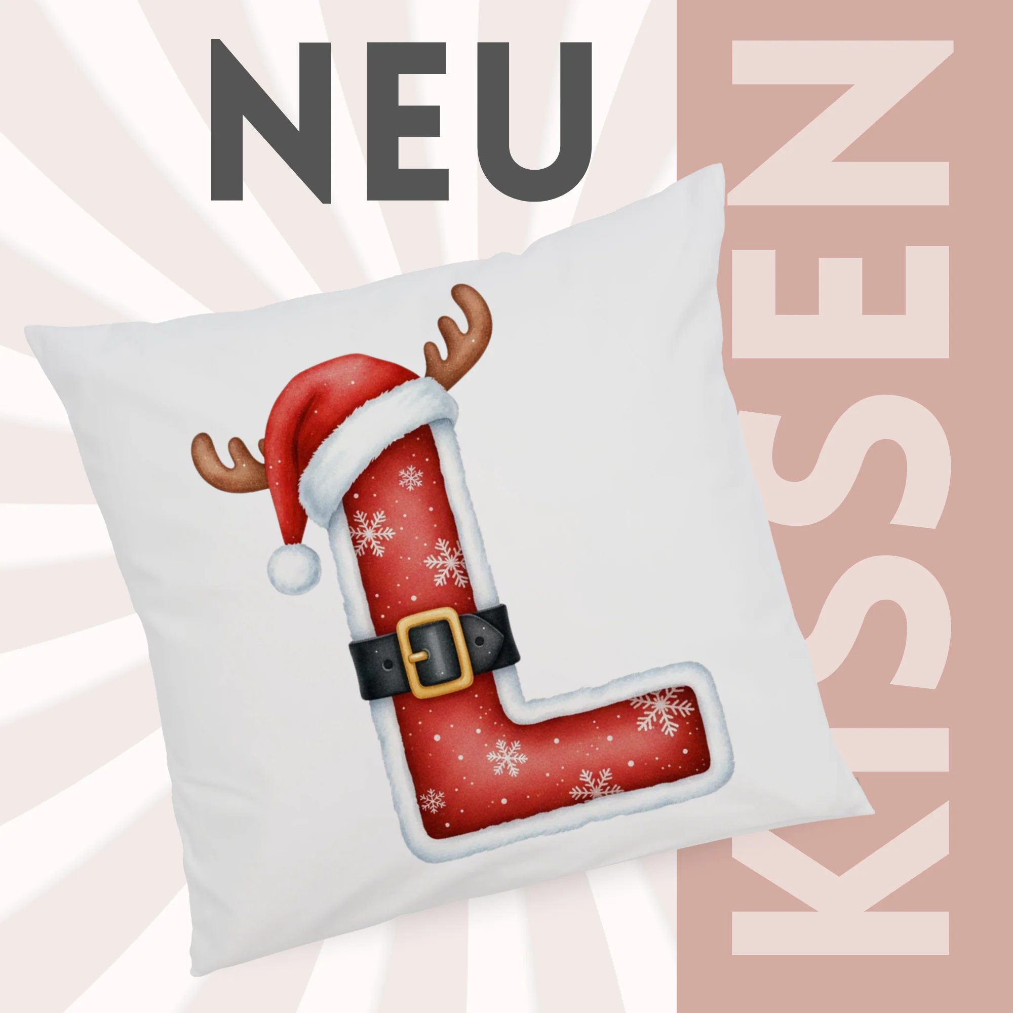 Weihnachts Kissenbezug Buchstabe L - Image 3