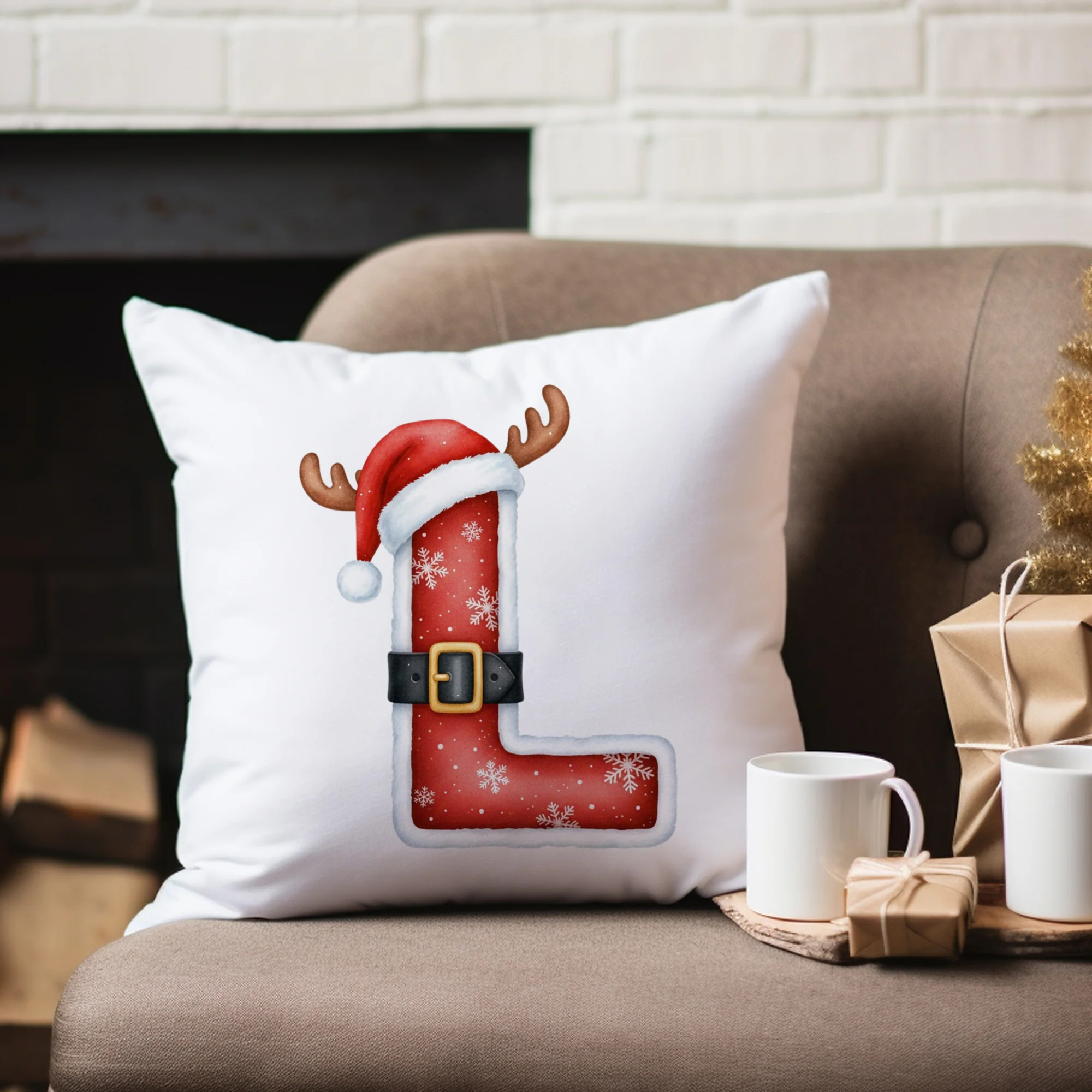 Weihnachts Kissenbezug Buchstabe L - Image 4