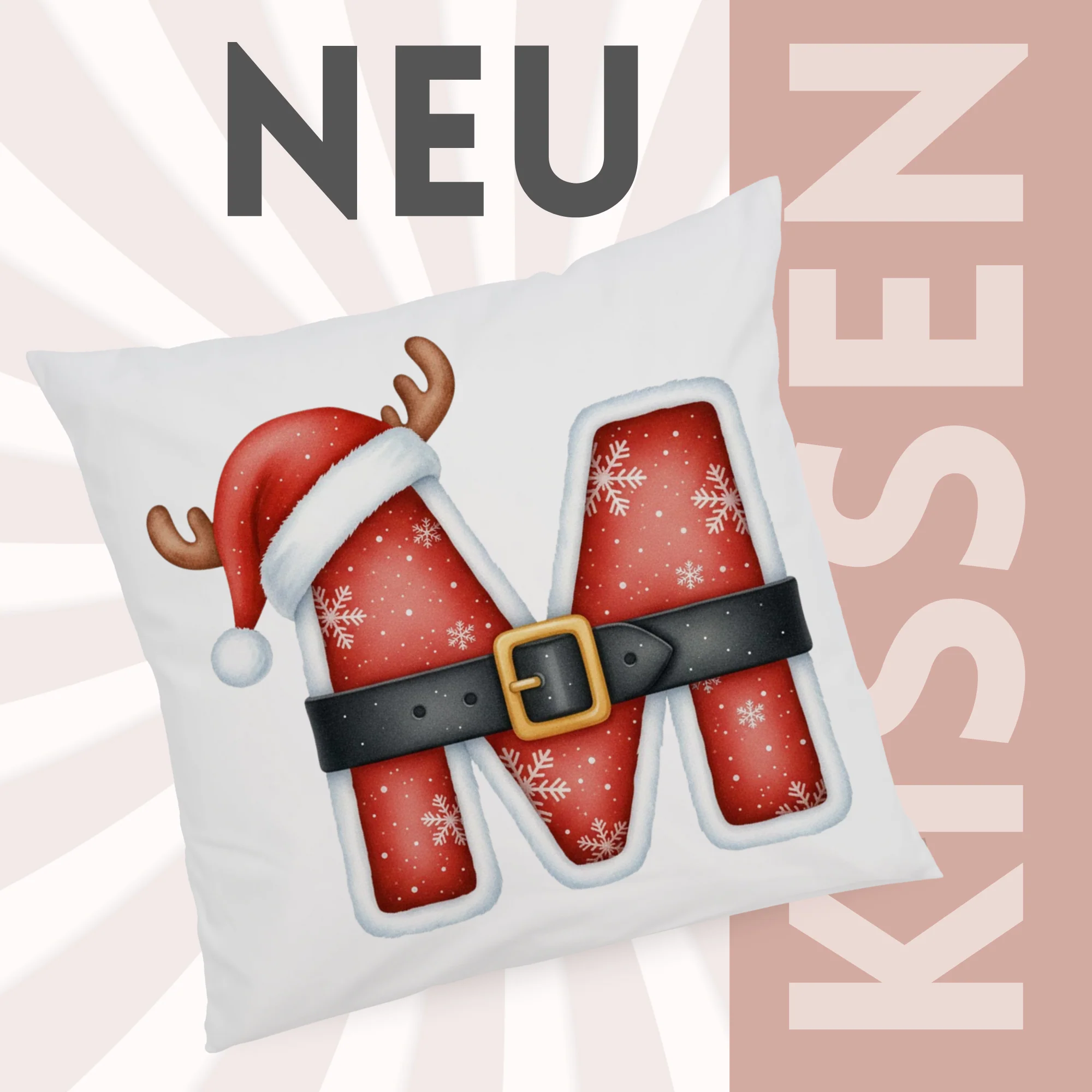 Weihnachts Kissenbezug Buchstabe M - Image 3