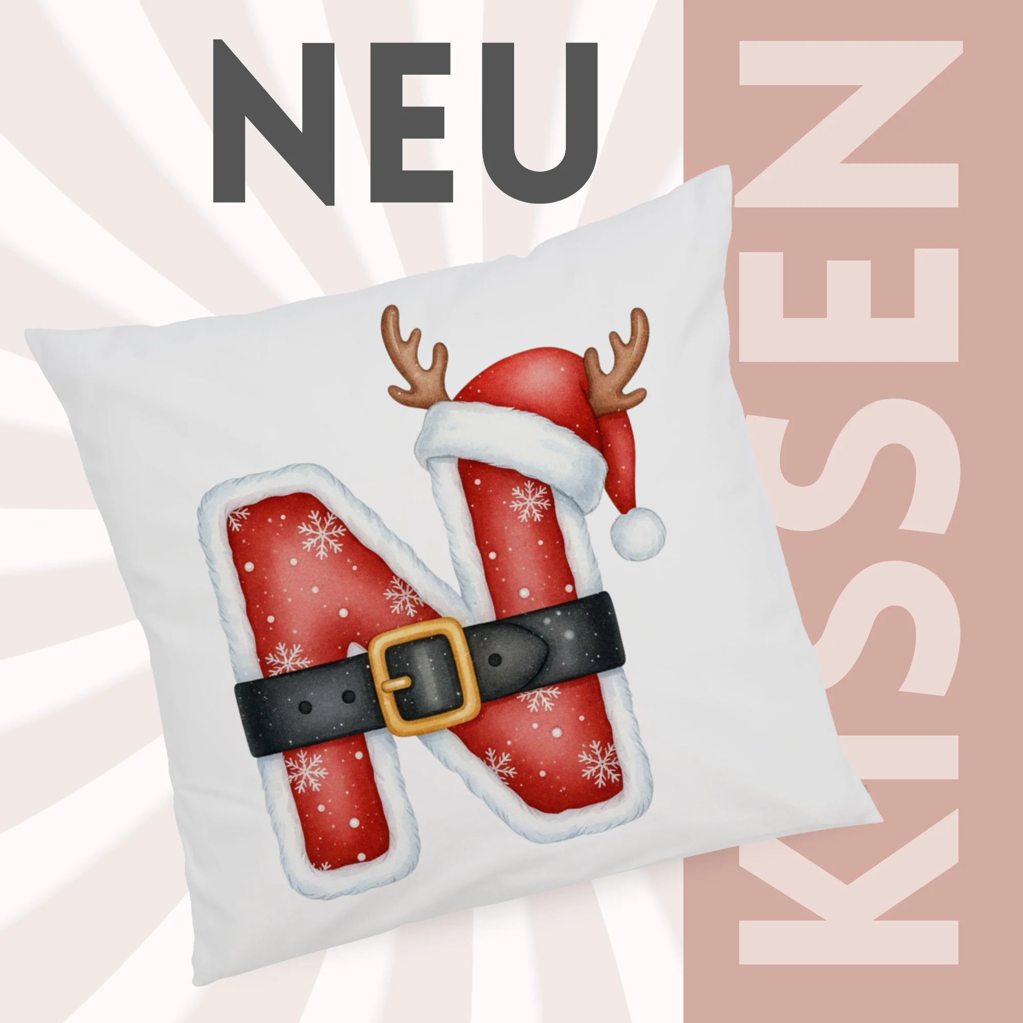 Weihnachts Kissenbezug Buchstabe N - Image 3