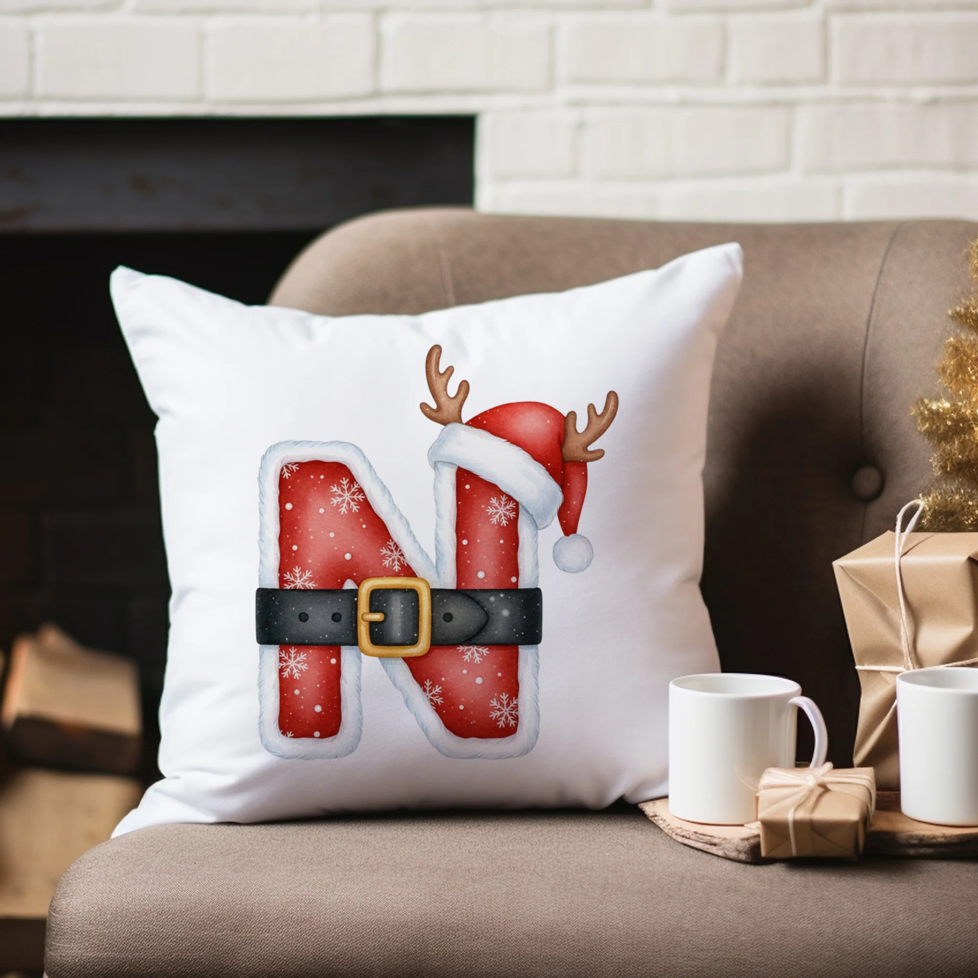 Weihnachts Kissenbezug Buchstabe N - Image 4
