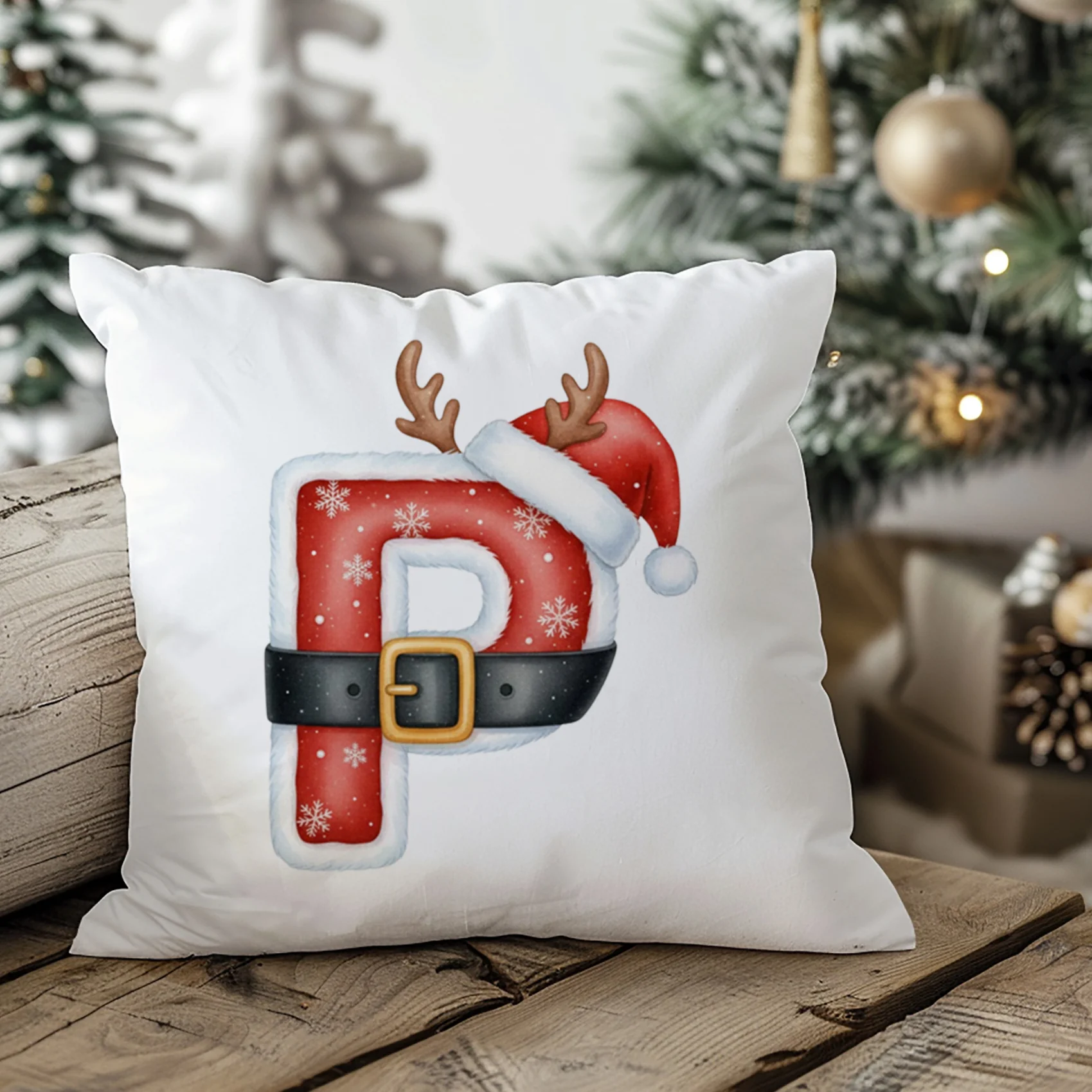 Weihnachts Kissenbezug Buchstabe P - Image 2