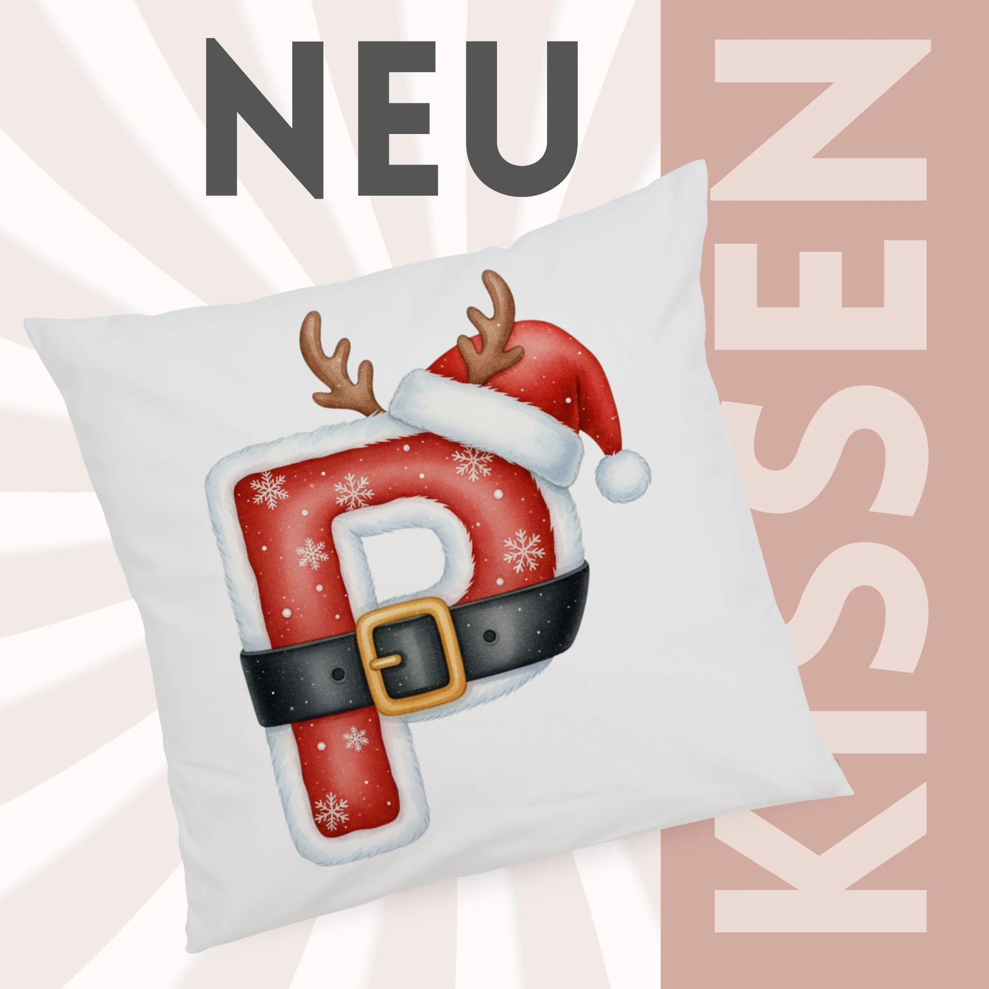 Weihnachts Kissenbezug Buchstabe P - Image 3