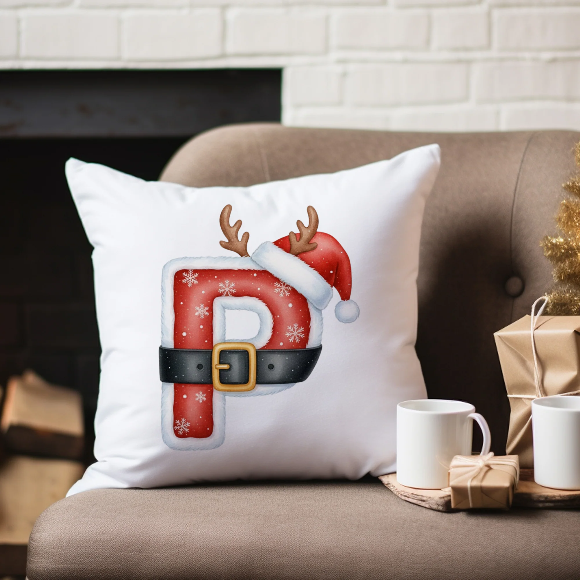 Weihnachts Kissenbezug Buchstabe P - Image 4