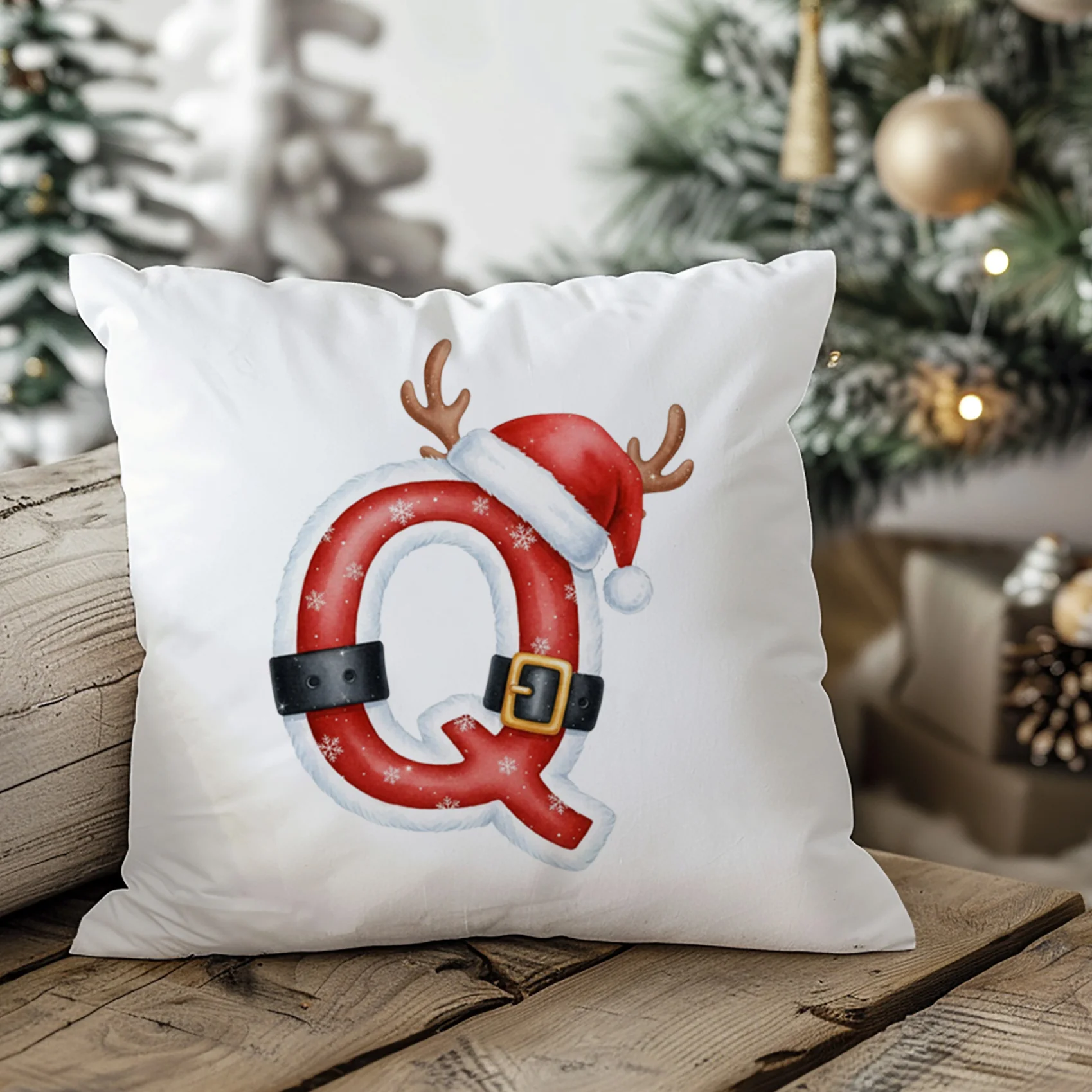Weihnachts Kissenbezug Buchstabe Q - Image 2