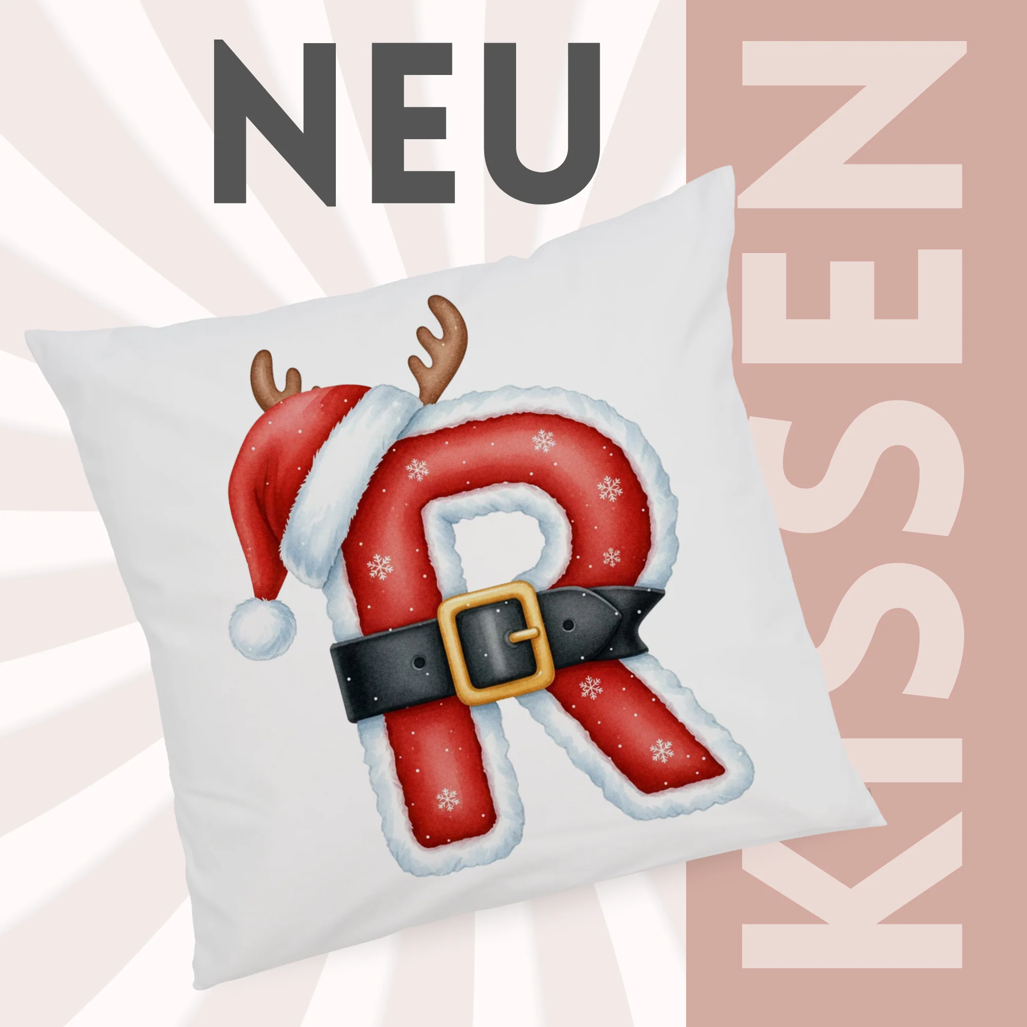 Weihnachts Kissenbezug Buchstabe R - Image 3