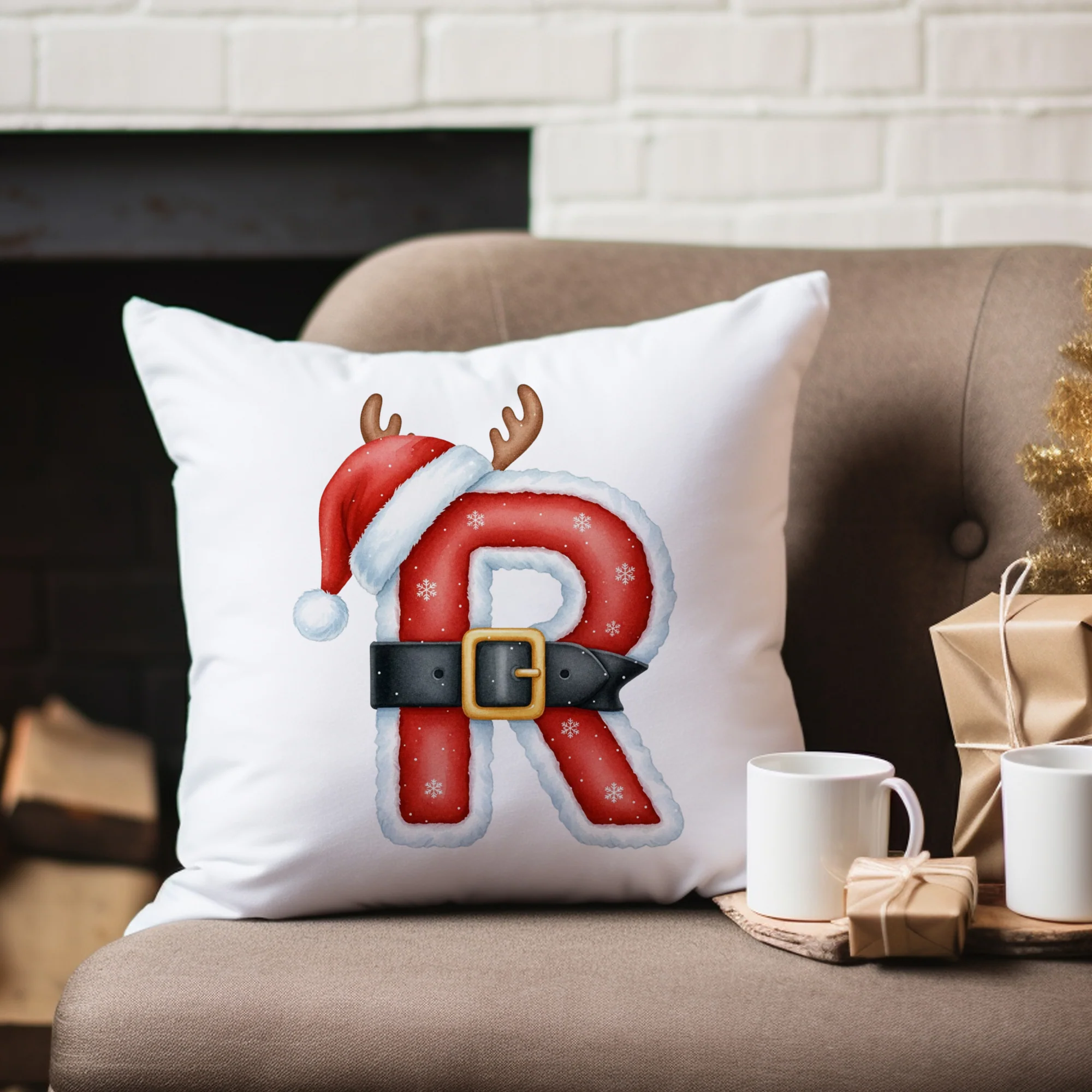 Weihnachts Kissenbezug Buchstabe R - Image 4