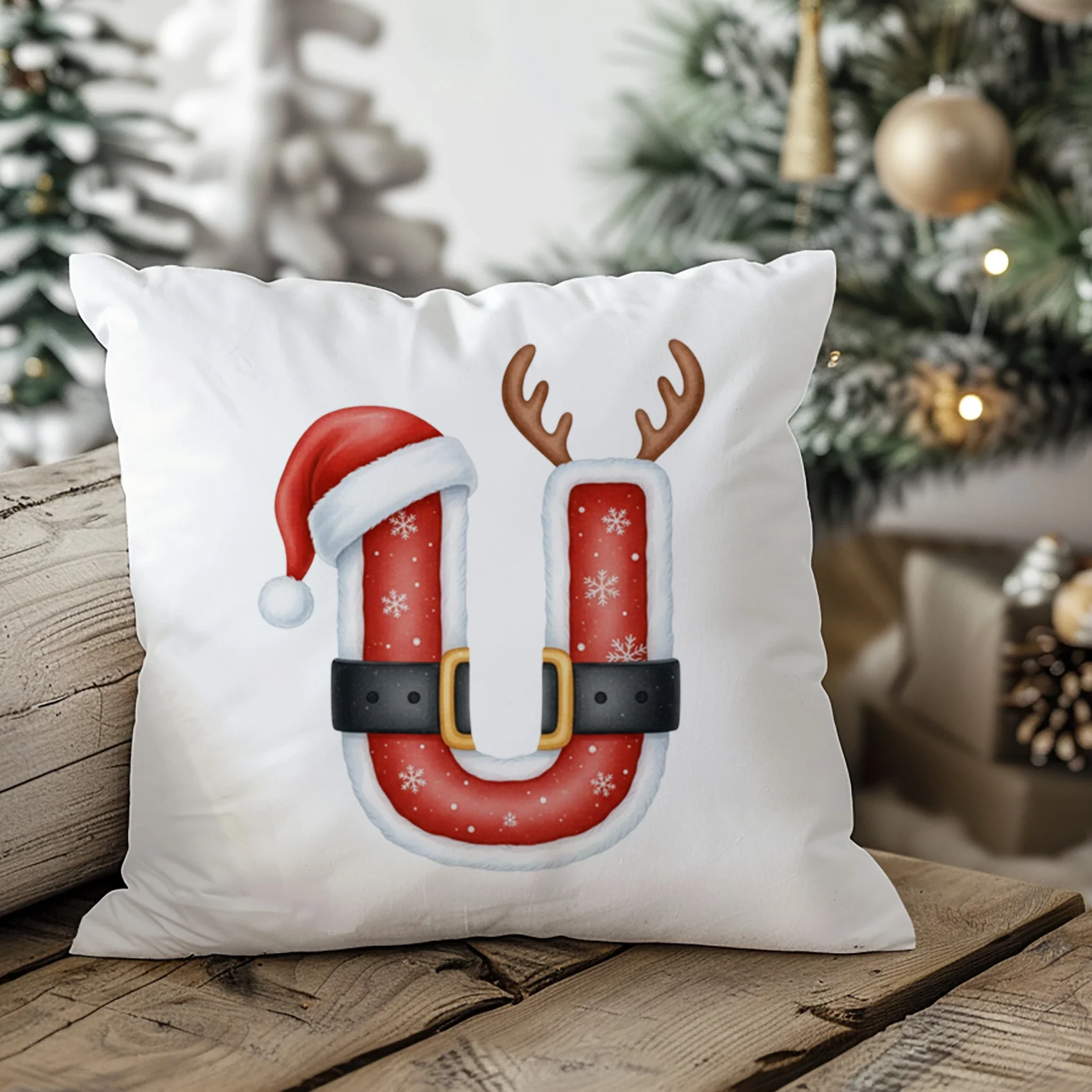 Weihnachts Kissenbezug Buchstabe U - Image 2