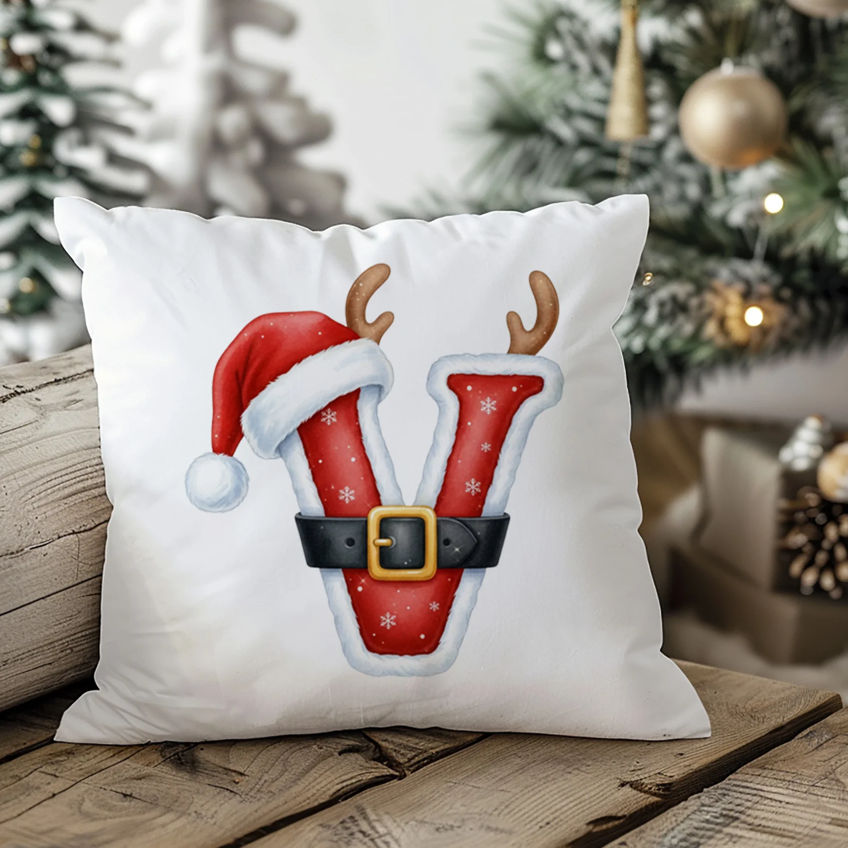 Weihnachts Kissenbezug Buchstabe V - Image 2