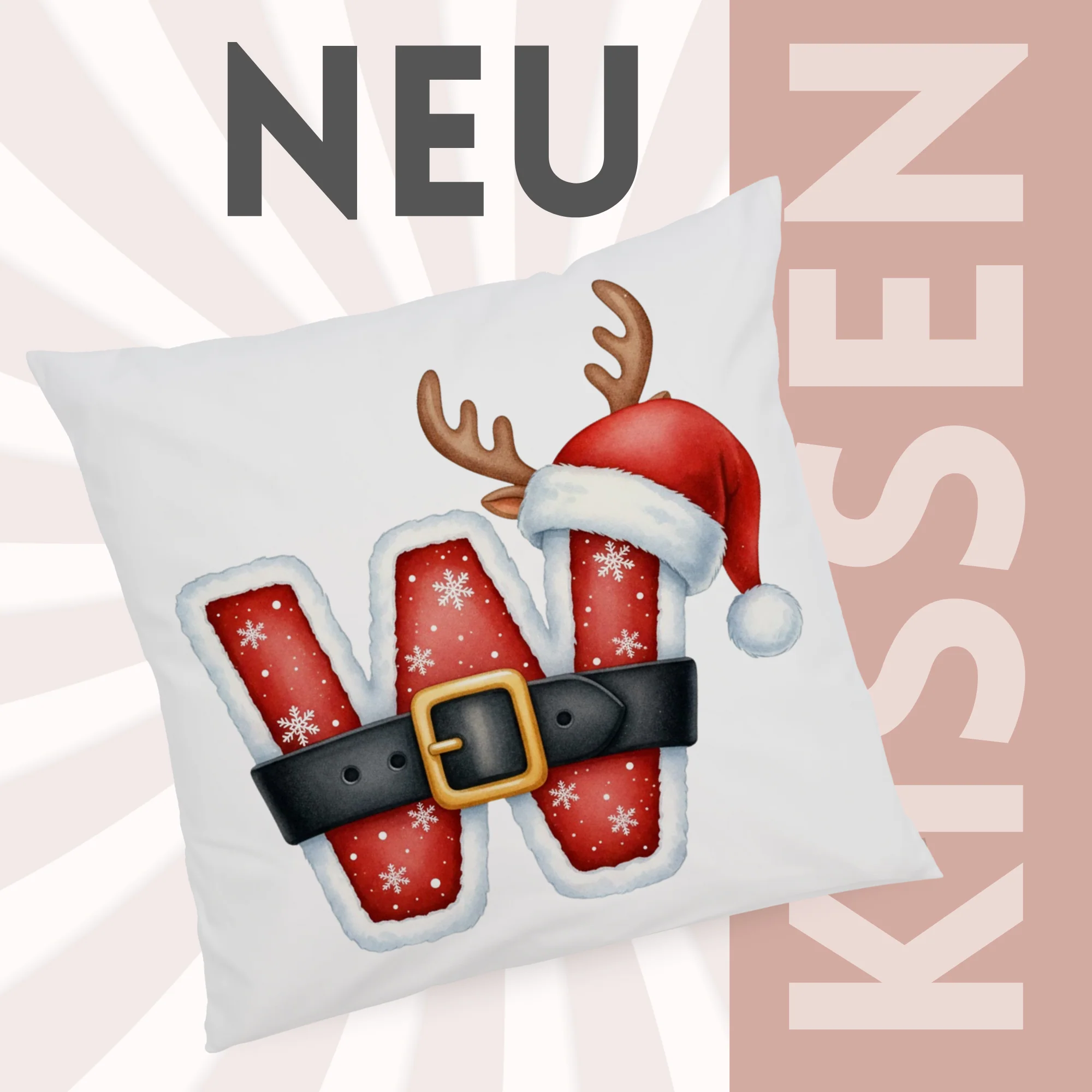 Weihnachts Kissenbezug Buchstabe W - Image 3