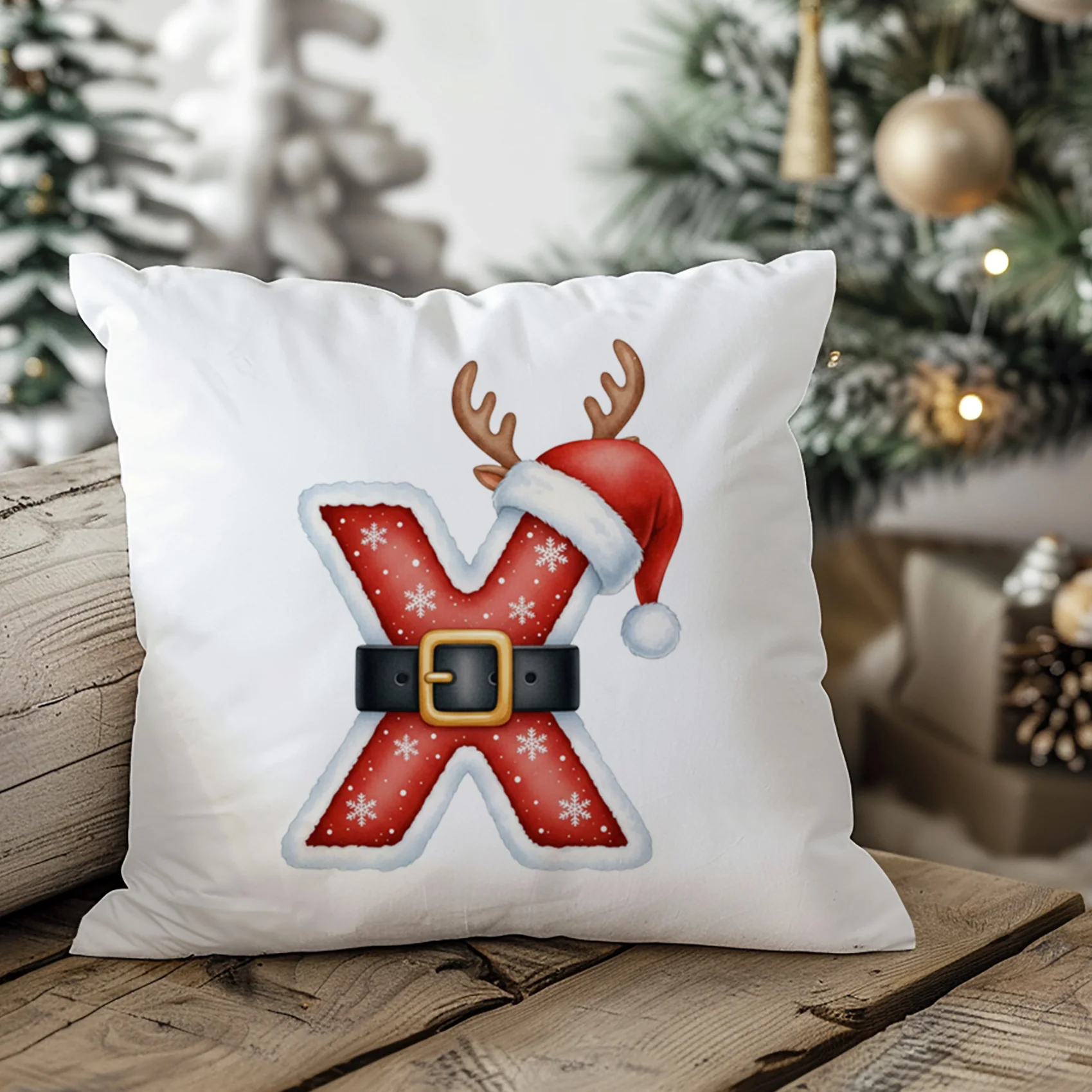 Weihnachts Kissenbezug Buchstabe X - Image 2