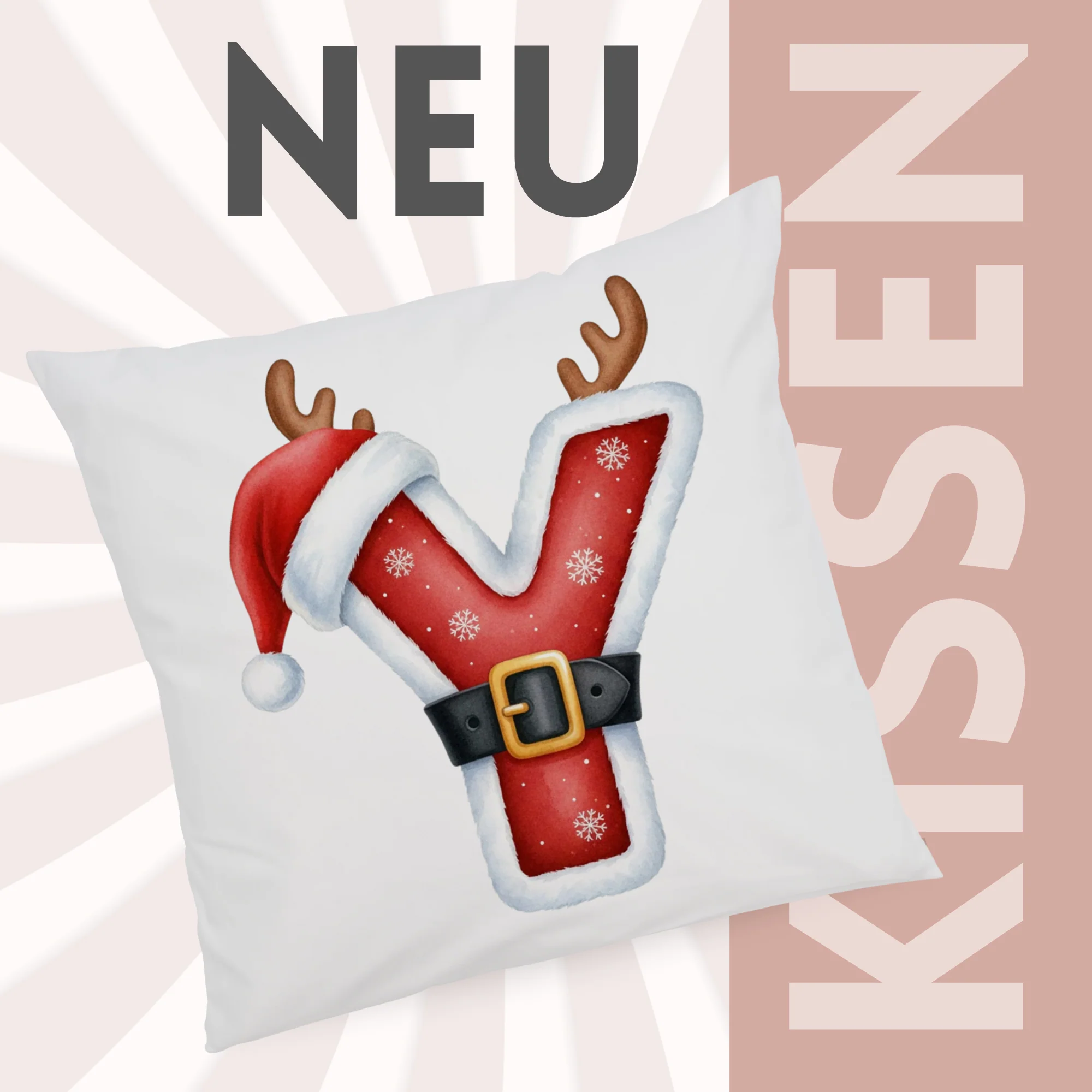 Weihnachts Kissenbezug Buchstabe Y - Image 3