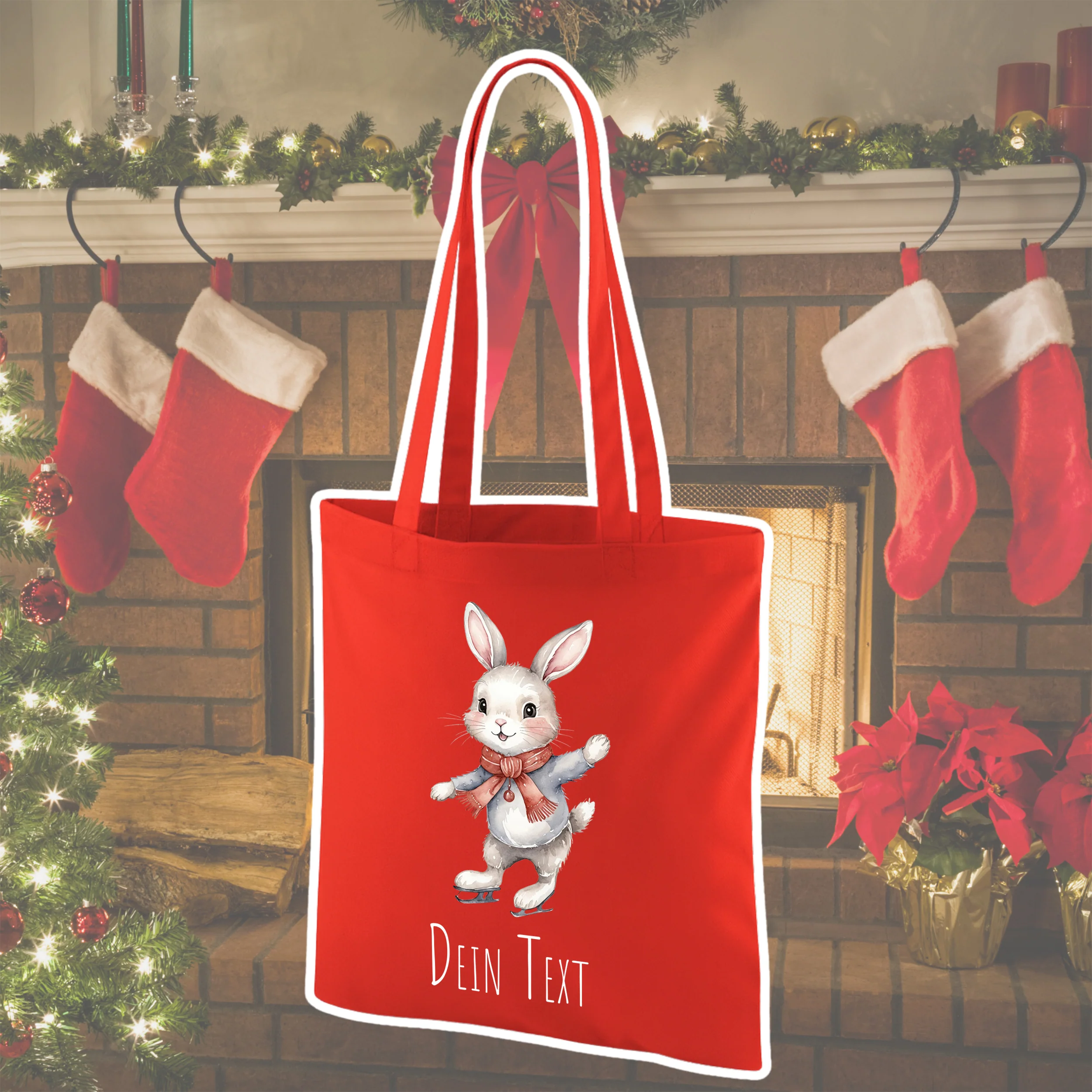 Weihnachtseinkaufstasche Hase - Fröhliche Festtagsfreude - Image 3