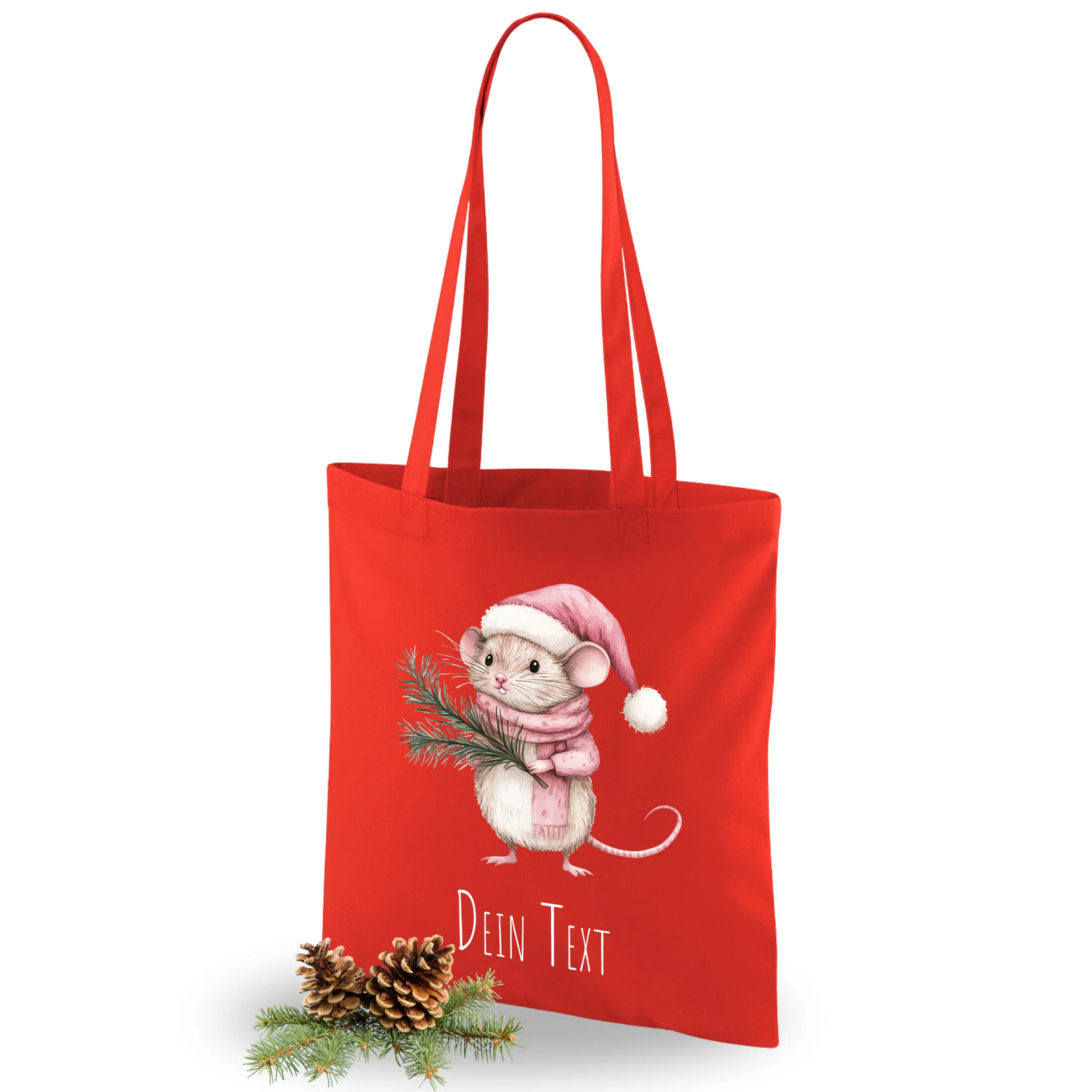 Weihnachtseinkaufstasche Maus mit Mütze - Für frohe Feiertage - Image 5