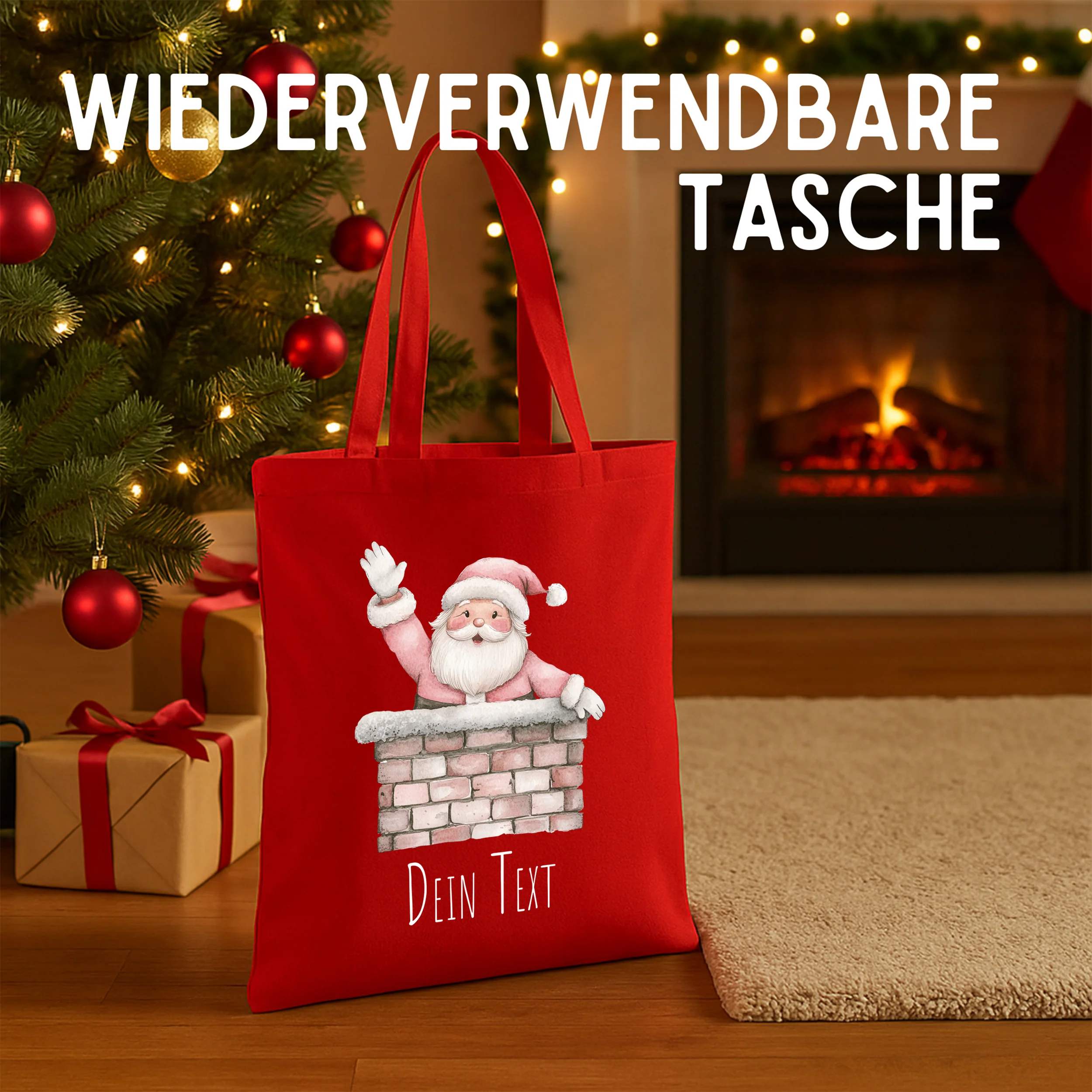 Weihnachtseinkaufstasche mit Weihnachtsmann - Fröhliche Feiertagsstimmung - Image 2