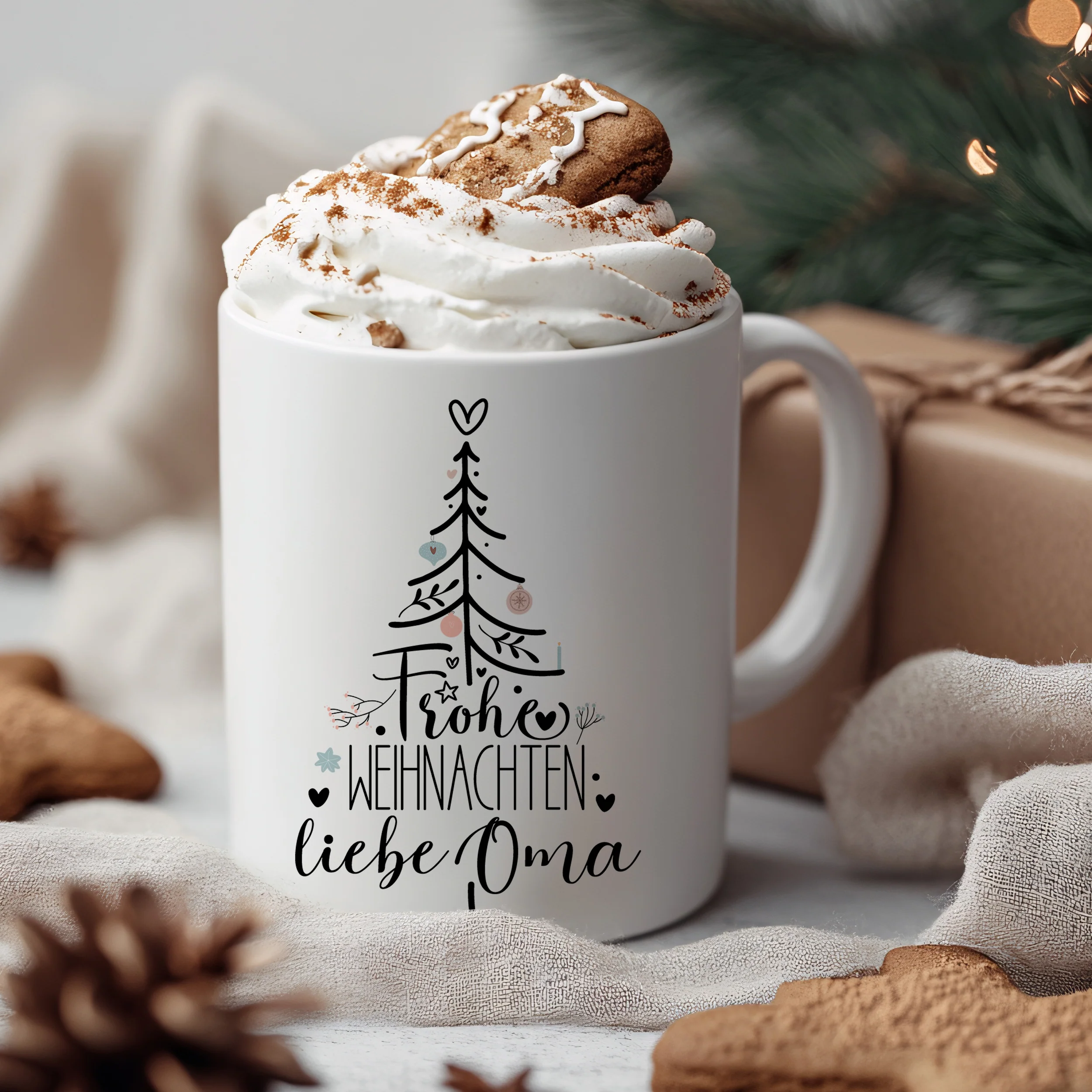 Weihnachtstasse Frohe Weihnachten - Liebe Oma - Image 3