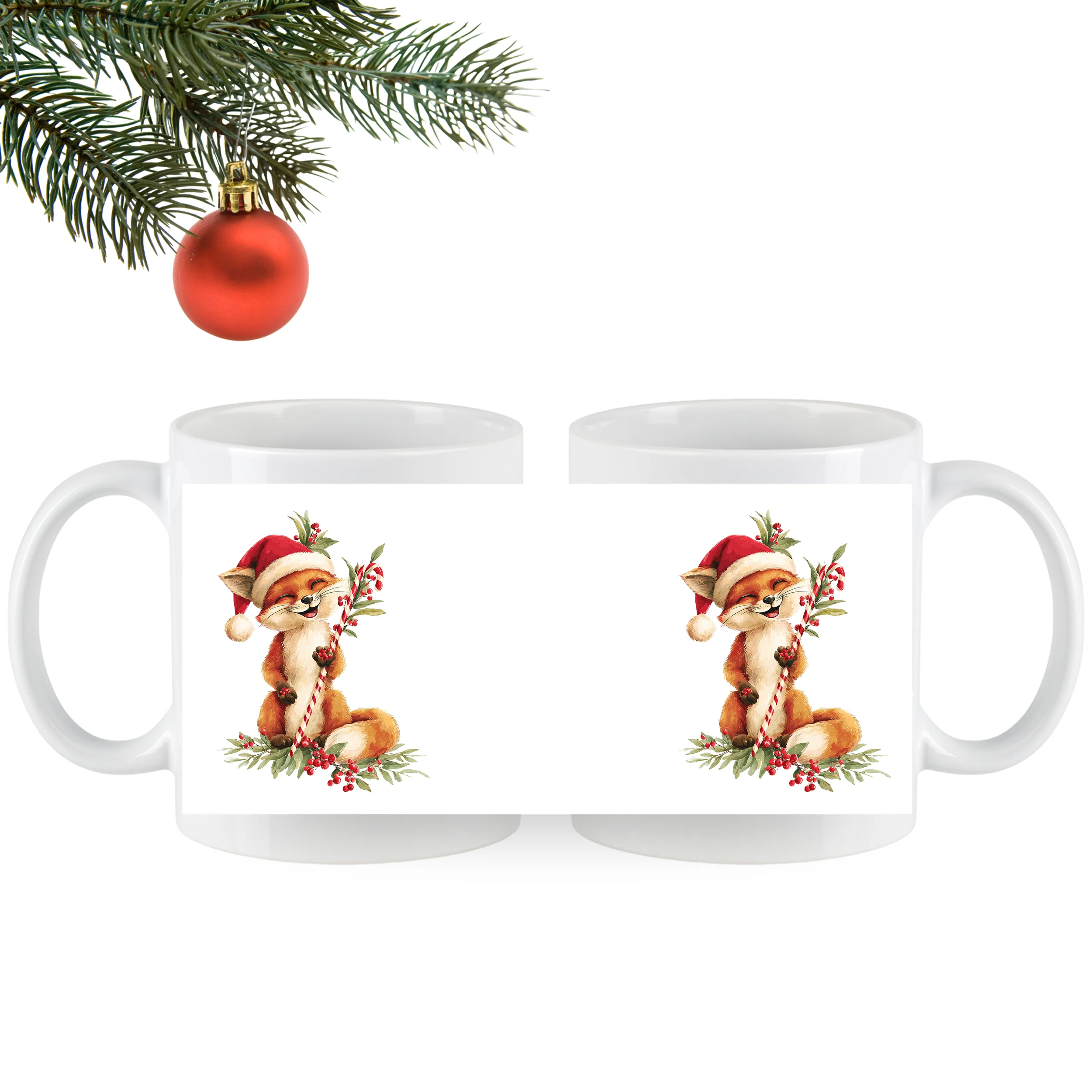 Weihnachtstasse Fuchs mit Weihnachtsmütze - Image 5