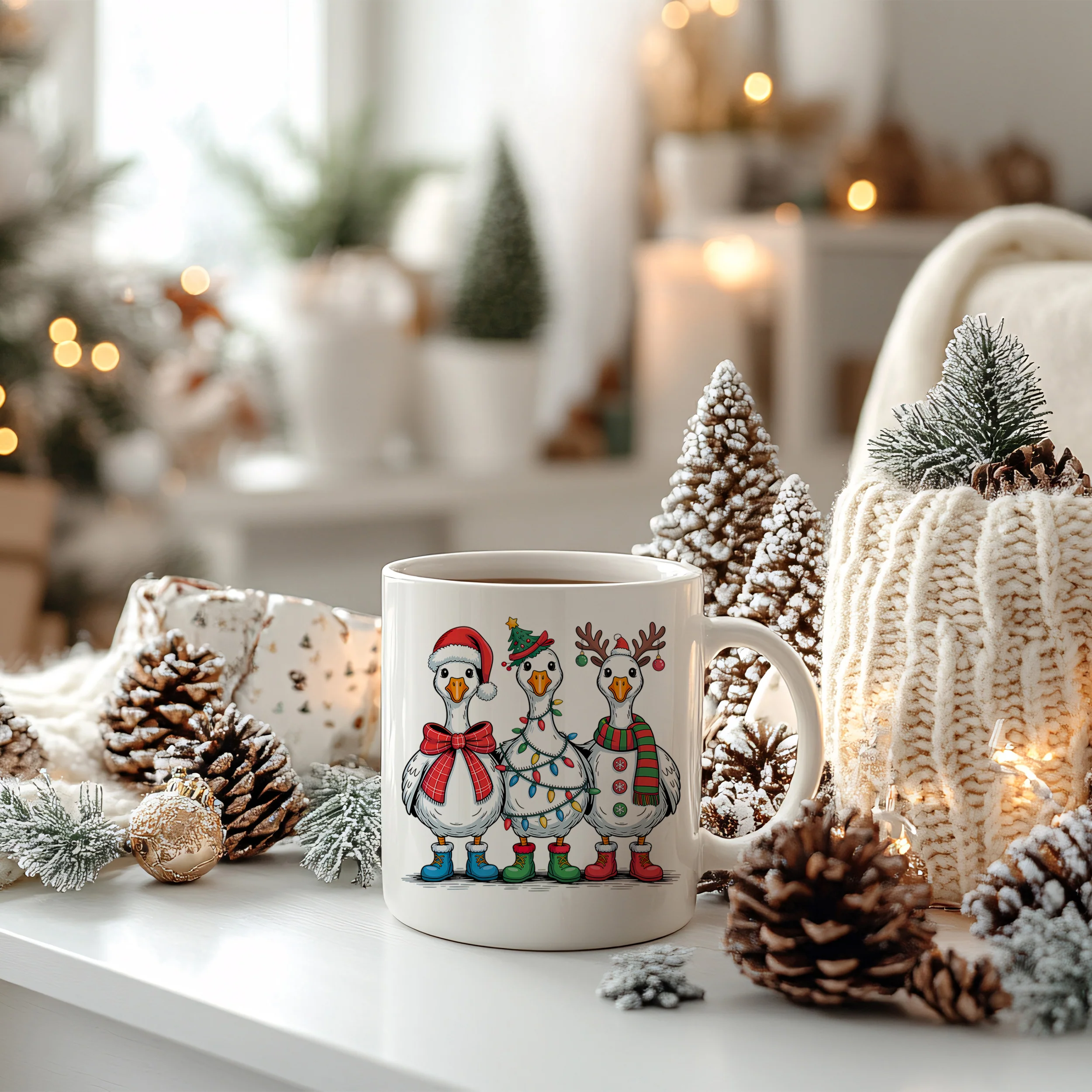 Weihnachtstasse mit fröhlichen Gänsen - Image 4