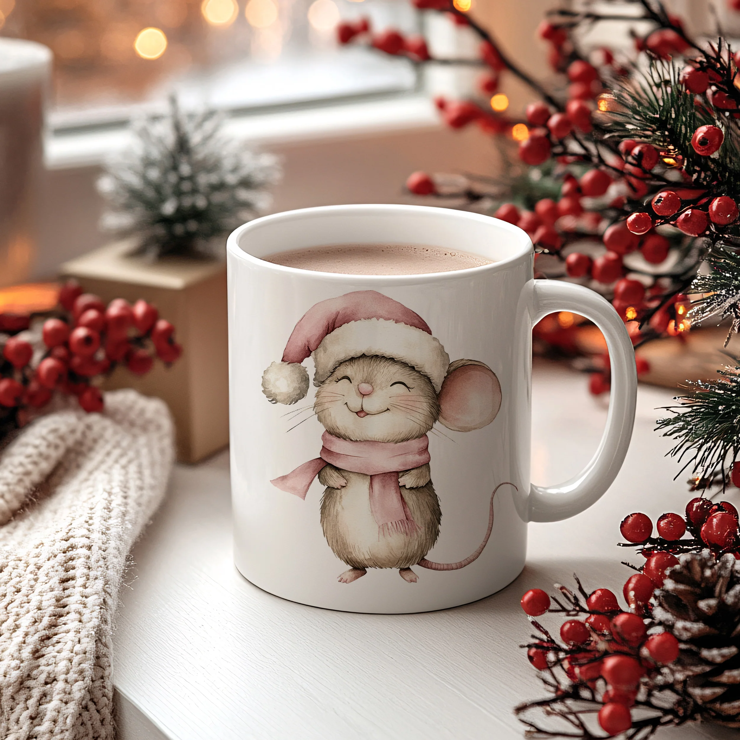 Weihnachtstasse mit fröhlicher Maus - Image 2