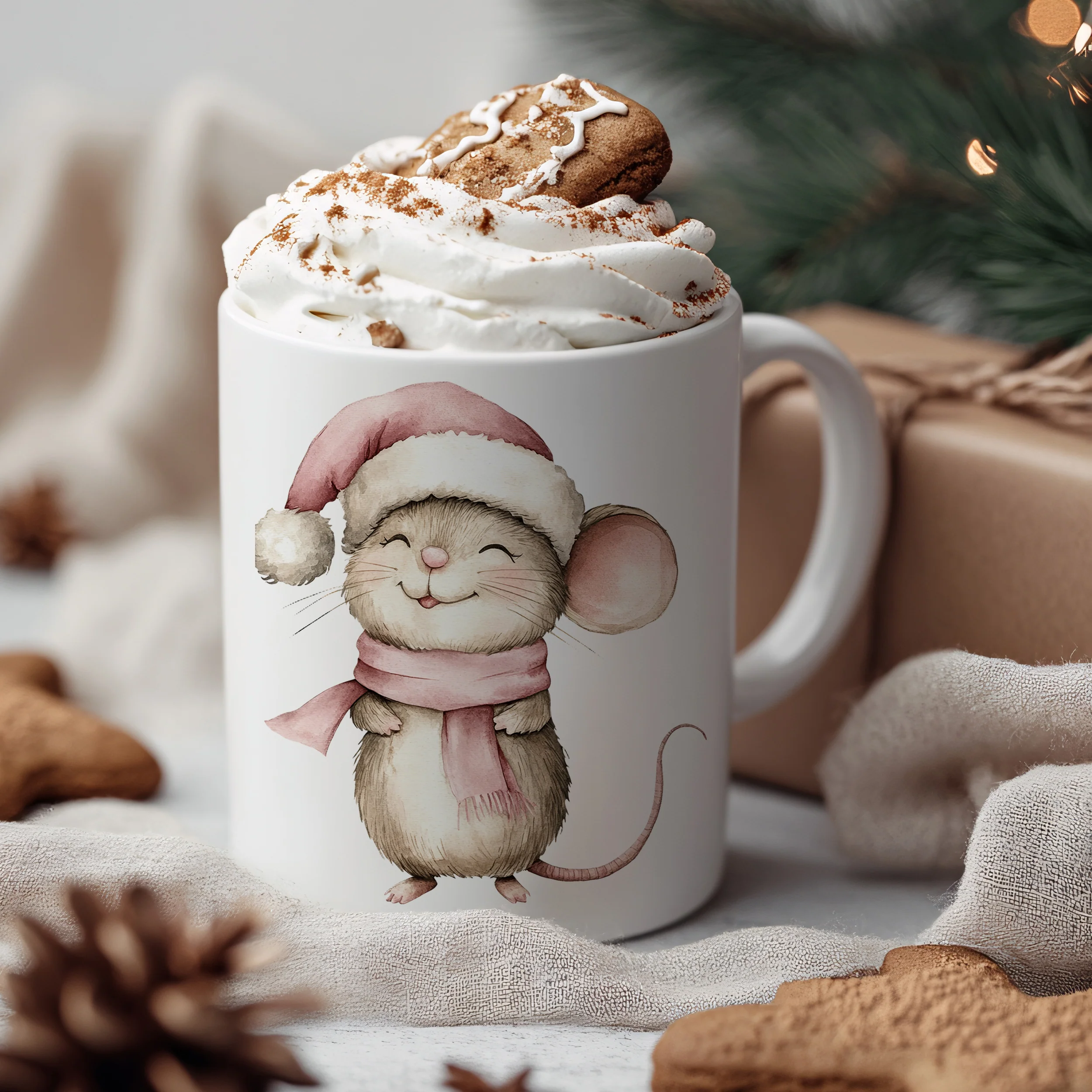 Weihnachtstasse mit fröhlicher Maus - Image 3
